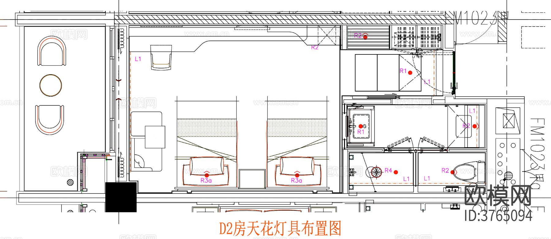 酒店客房 酒店房间 客房平面图 房间平面布局 客房平面布置cad施工图