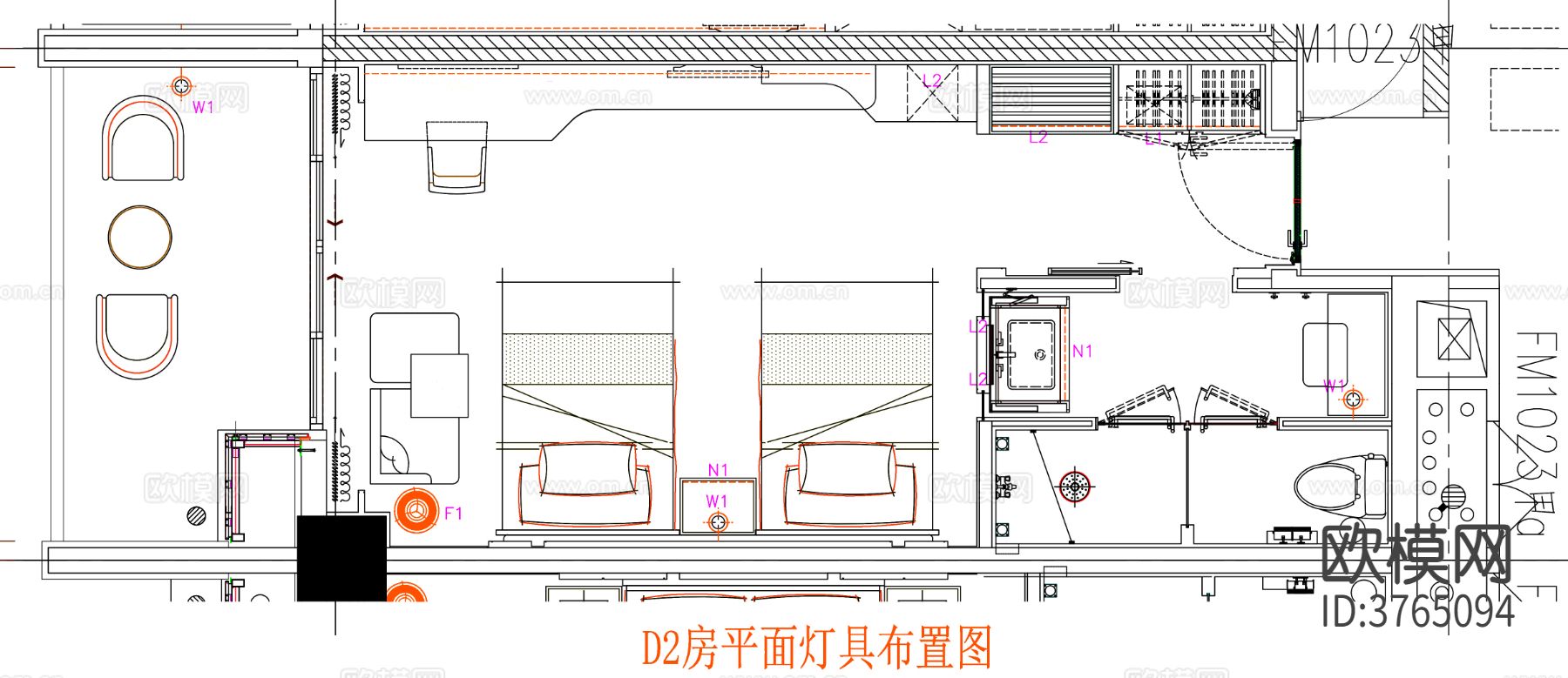 酒店客房 酒店房间 客房平面图 房间平面布局 客房平面布置cad施工图