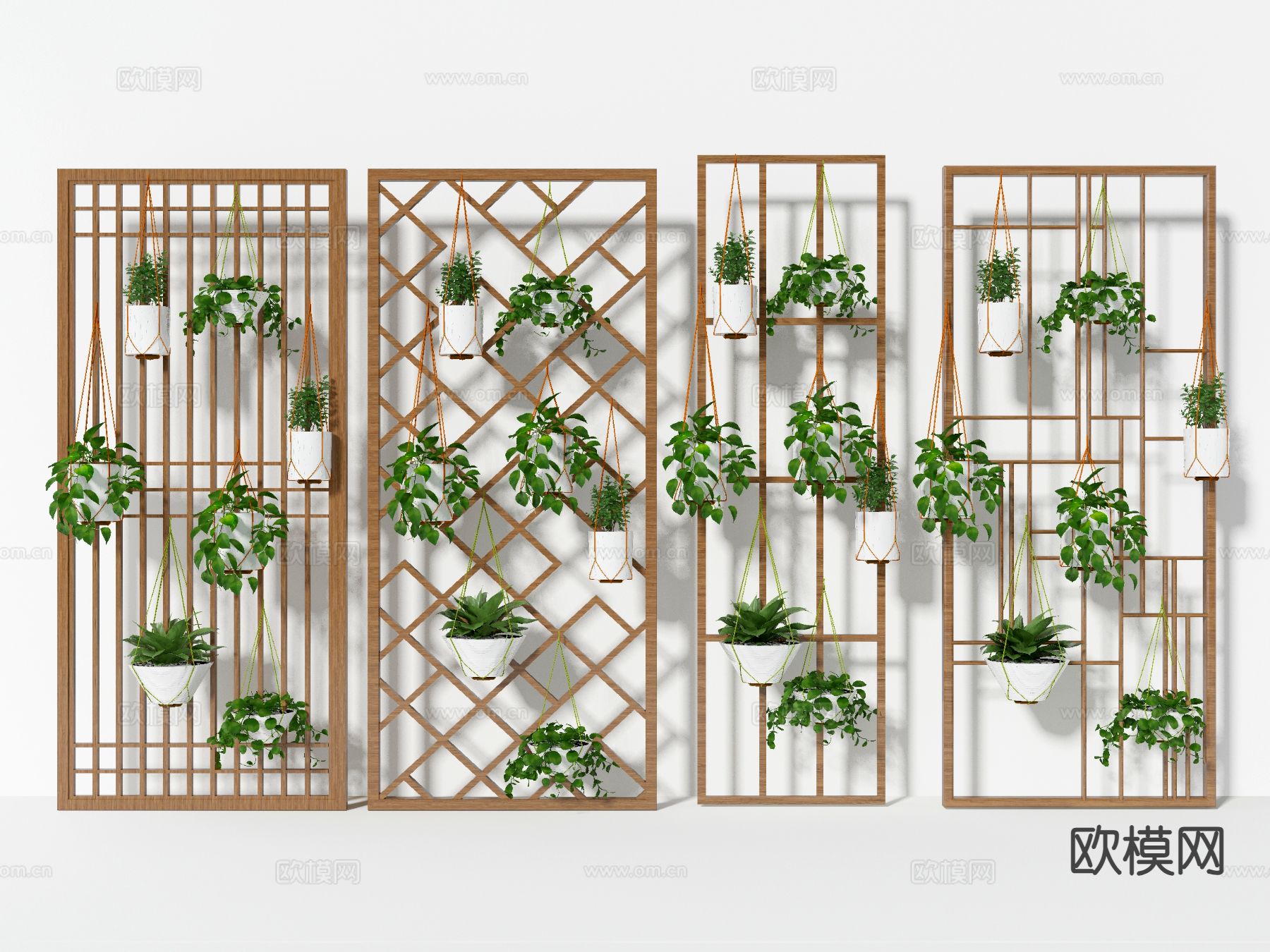吊篮 盆栽隔断 植物架3d模型下载