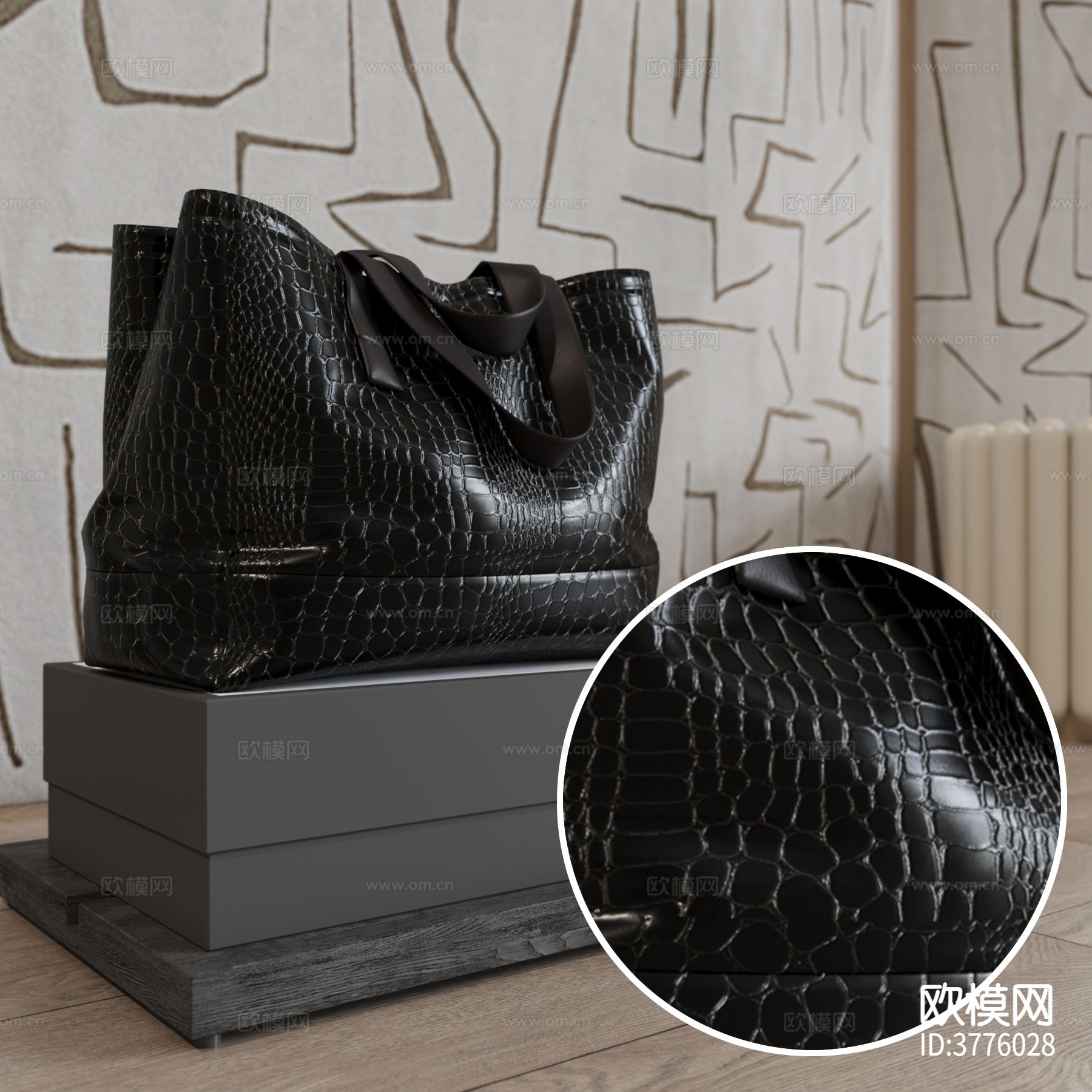 黑色皮革 鳄鱼皮材质下载