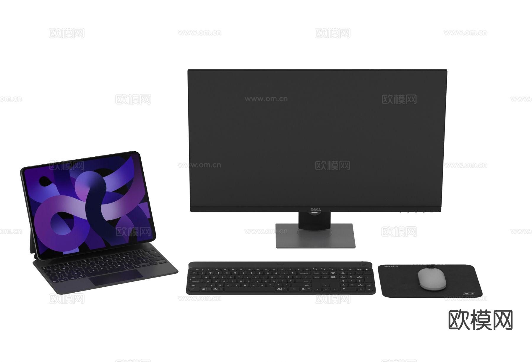 电脑 显示器  键盘 鼠标 笔记本电脑3d模型下载