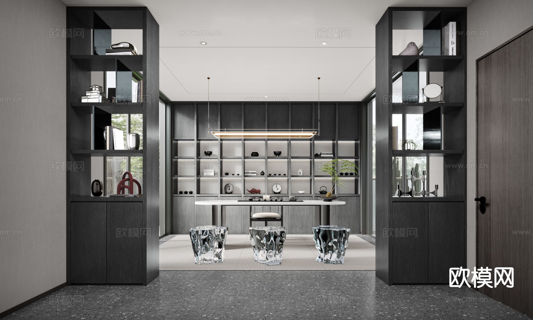 高级灰茶室3d模型下载