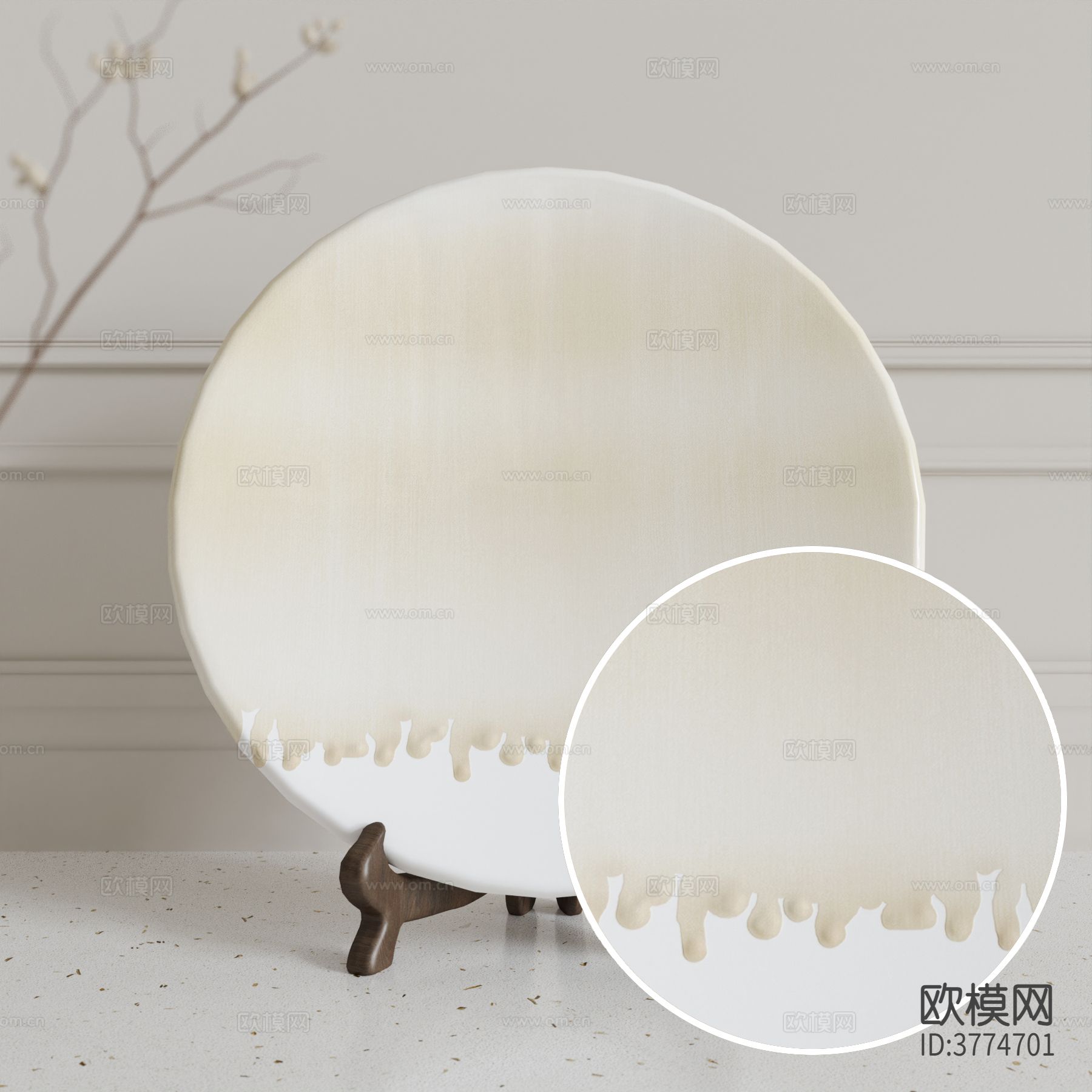 渐变色盘子 哑光陶瓷材质下载