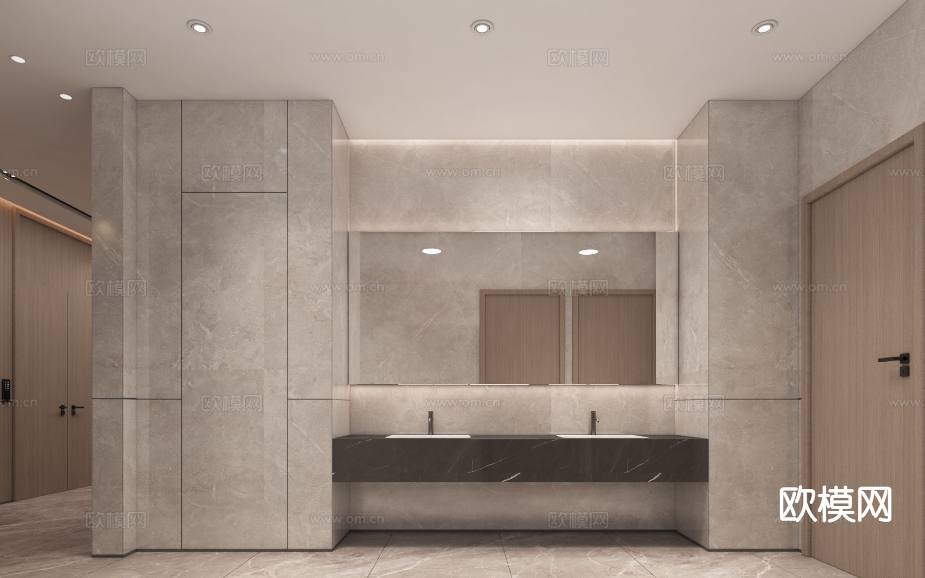 现代公共卫生间3d模型下载