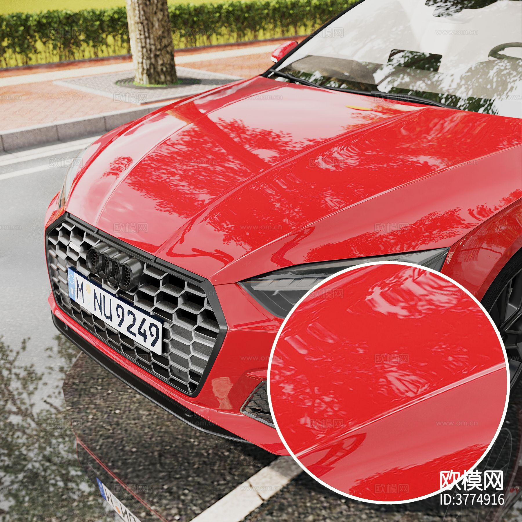 红色车漆材质下载