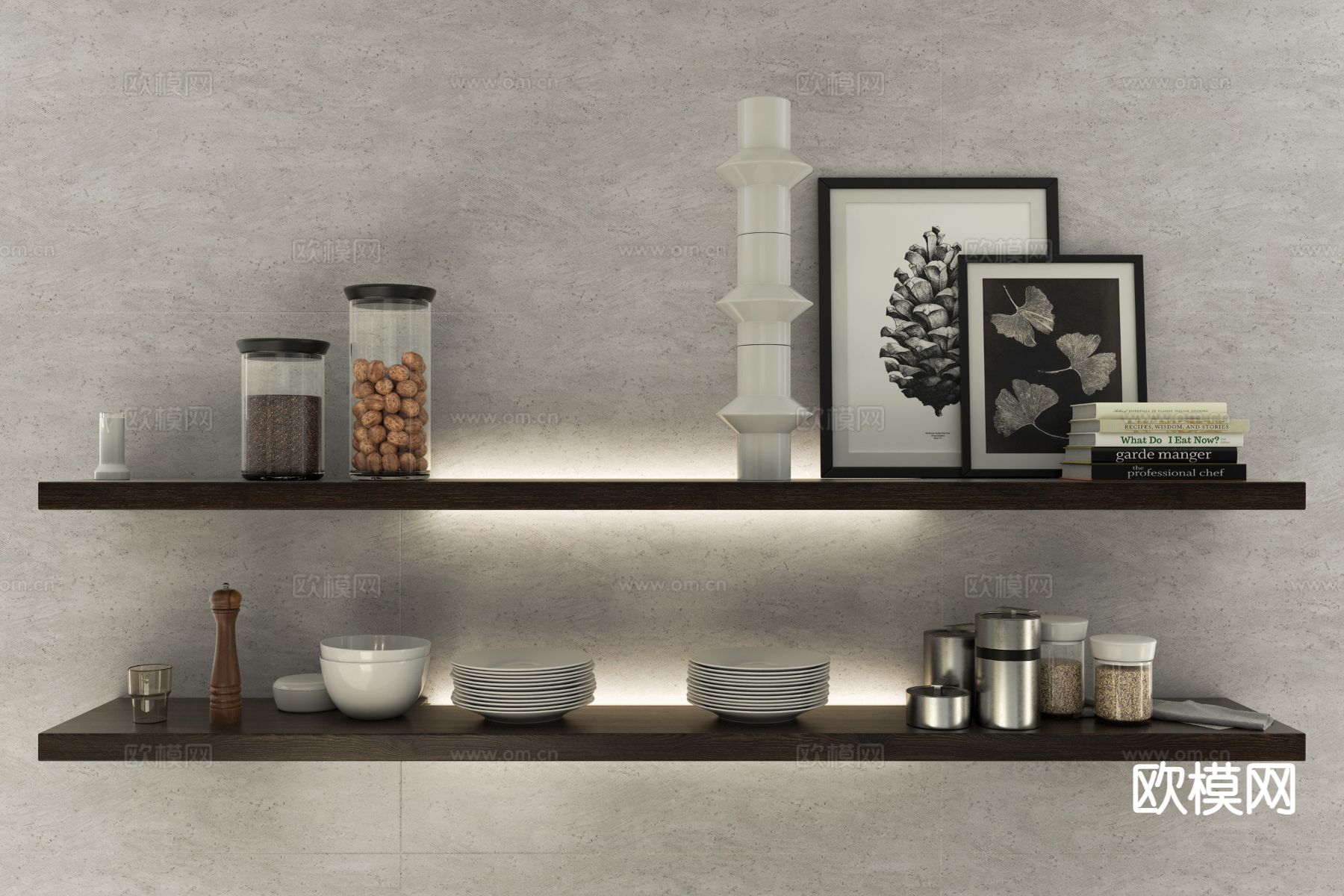 Poliform岛台 餐桌椅 宝利丰厨房 橱柜3d模型下载（渲染图2）