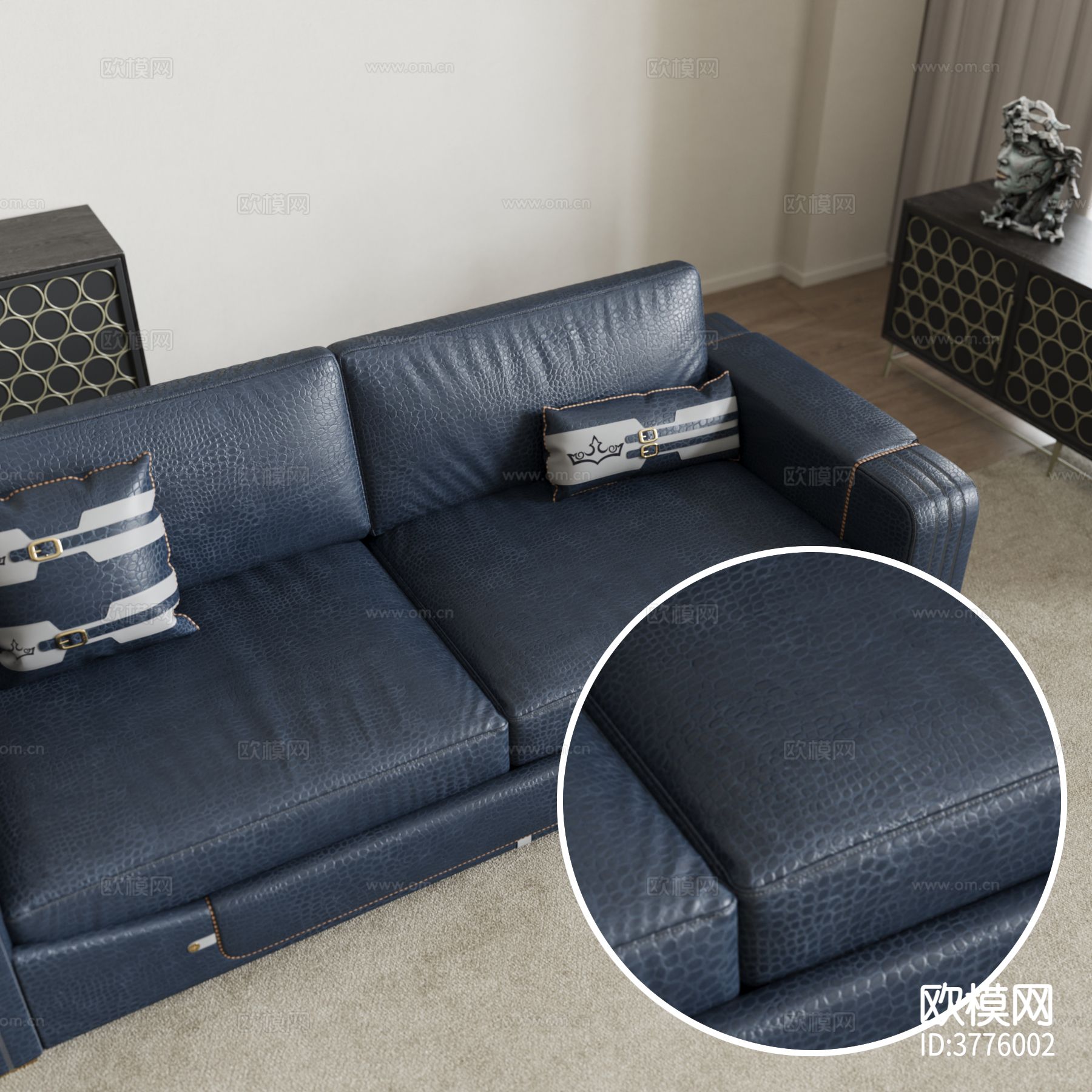 蓝色皮革 鳄鱼皮材质下载