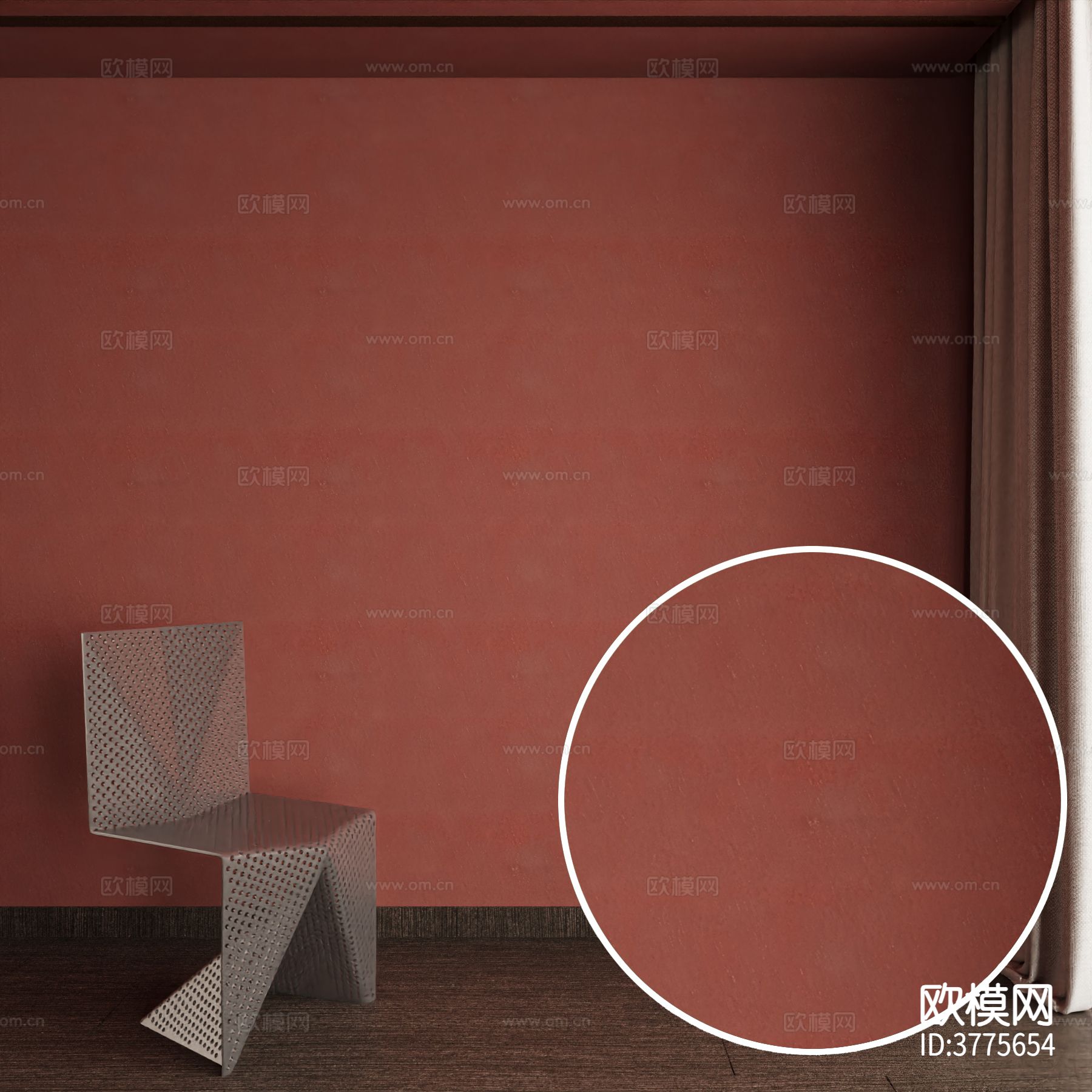 红色墙漆 乳胶漆材质下载