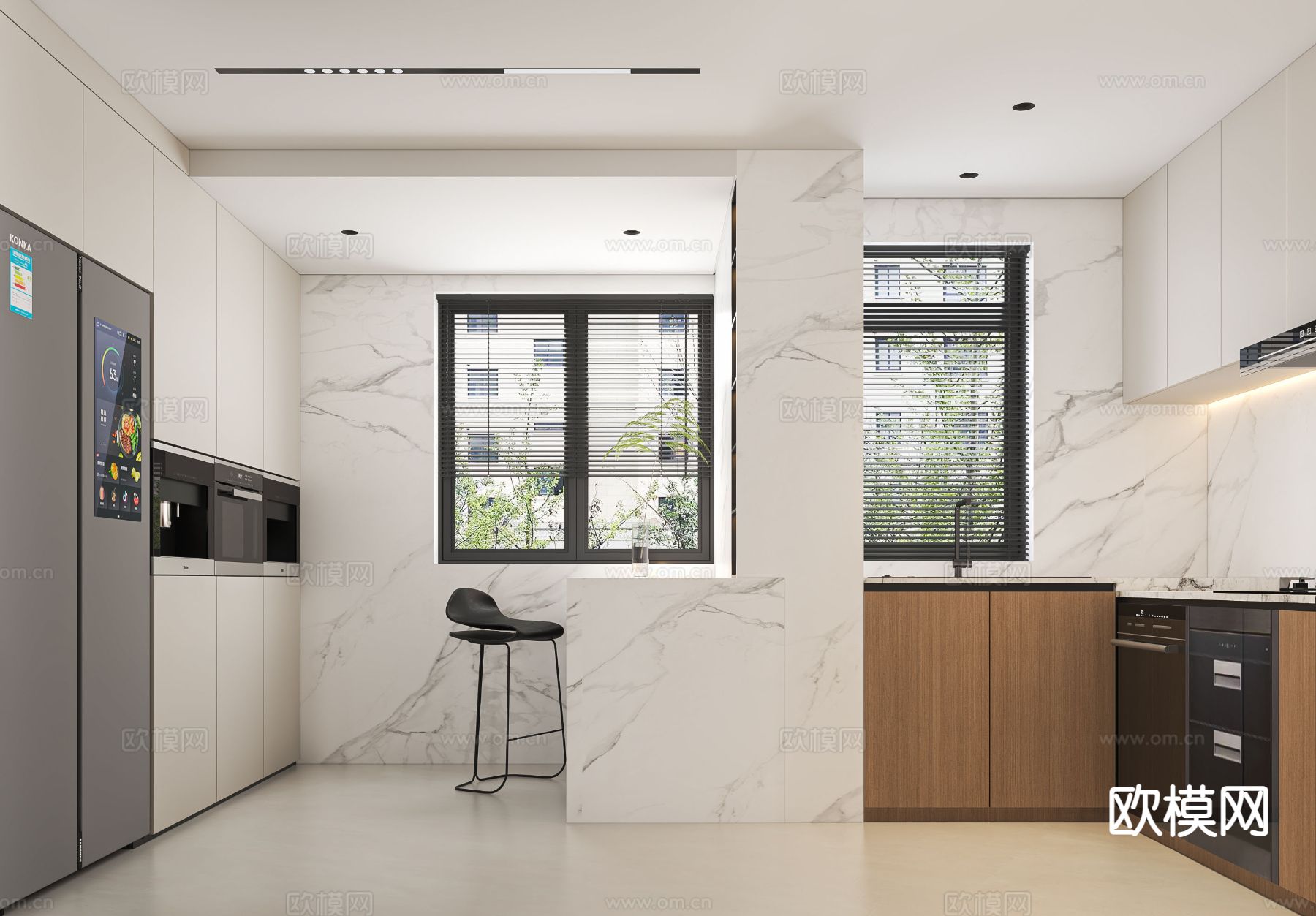 现代客餐厅3d模型下载（渲染图4）