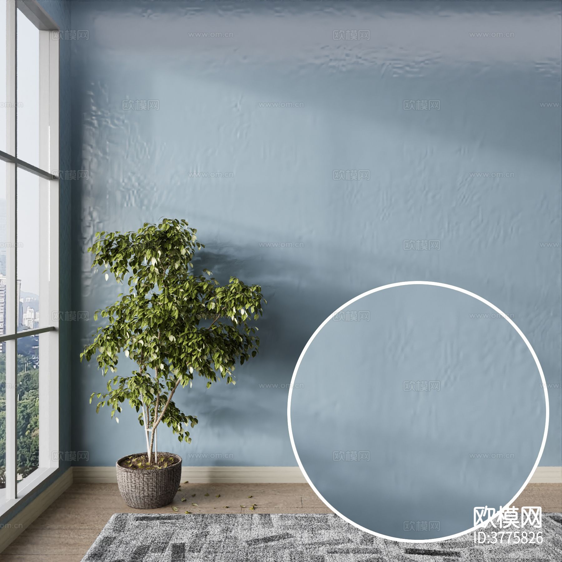 蓝色墙漆 乳胶漆材质下载