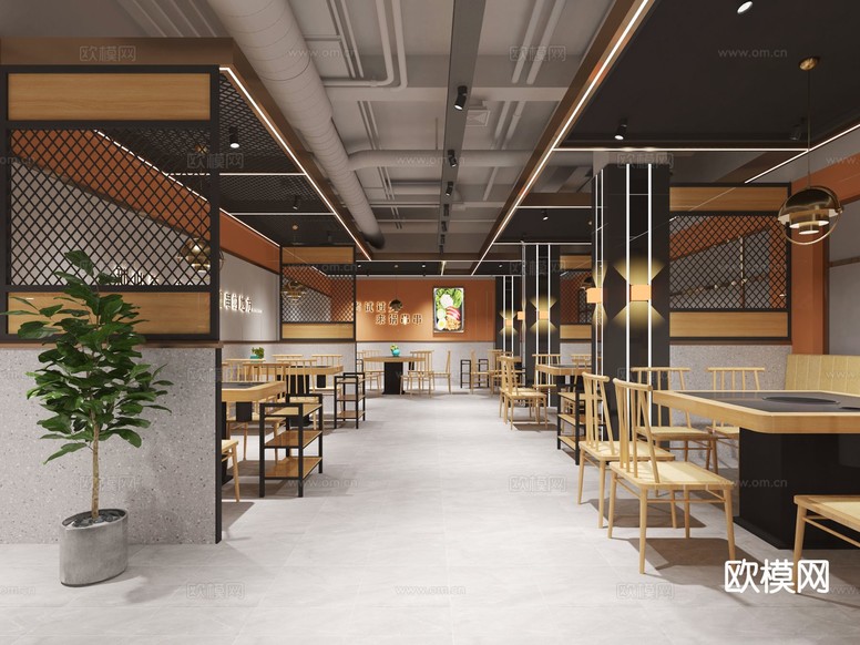 現(xiàn)代火鍋店3d模型下載