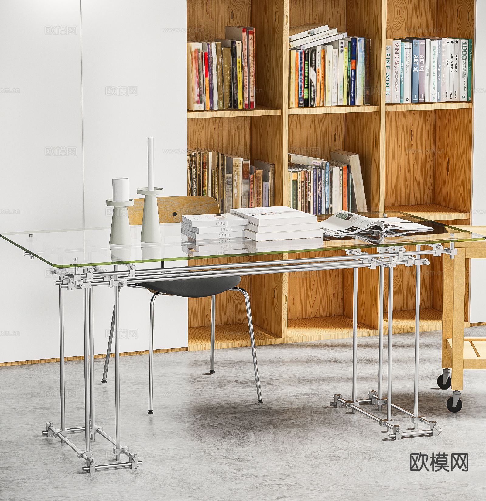 现代书桌 书台3d模型下载