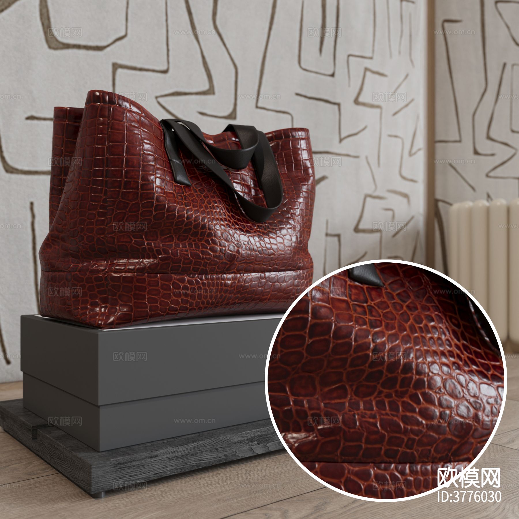 红色皮革 鳄鱼皮材质下载