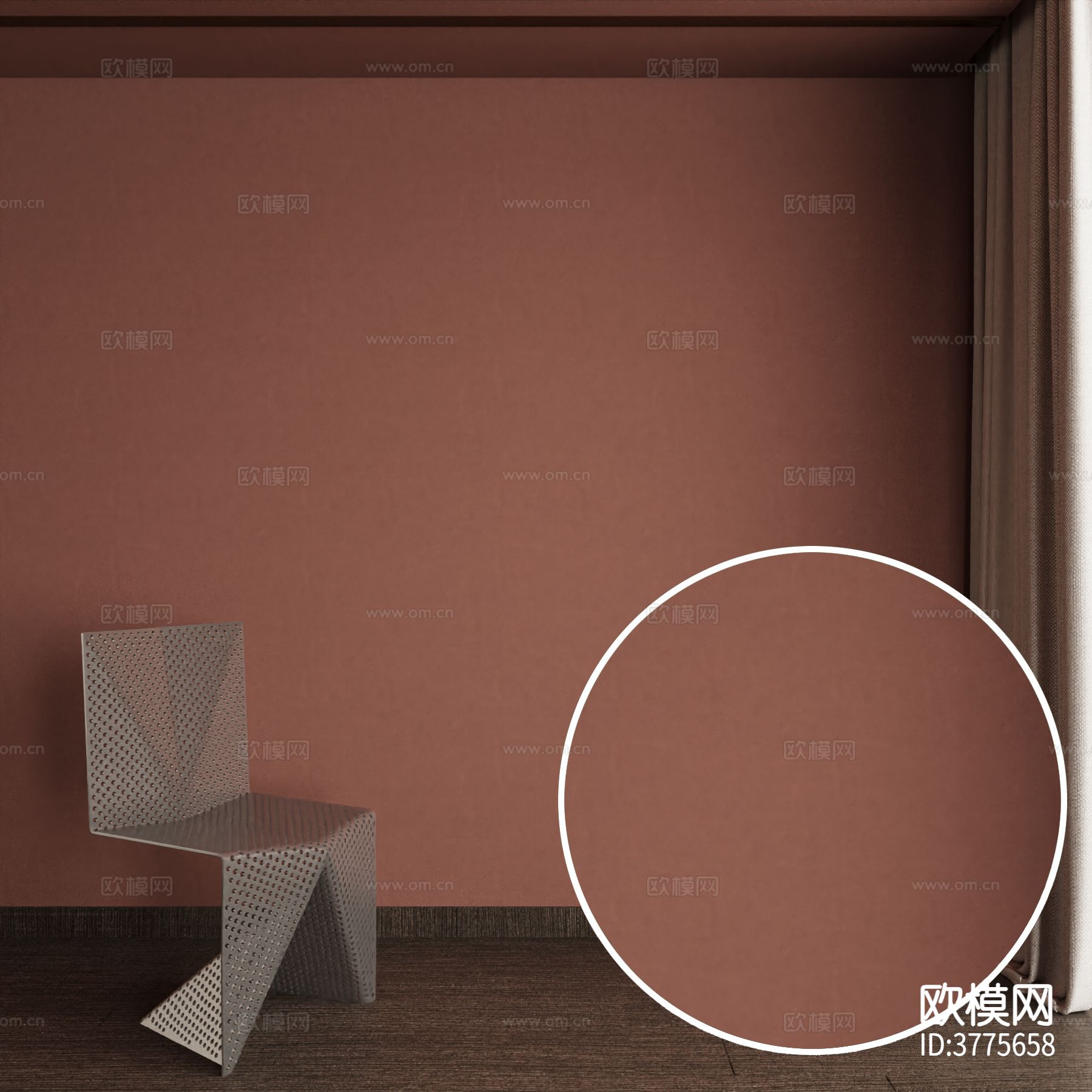 红色墙漆 乳胶漆材质下载