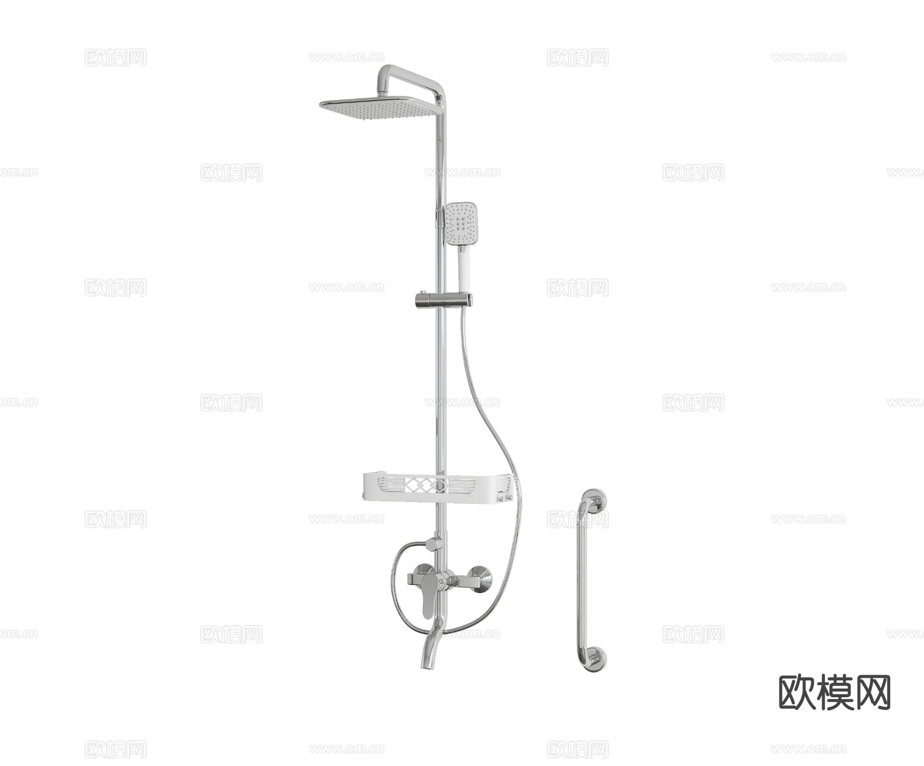 花洒 淋浴喷头 防摔倒扶手3d模型