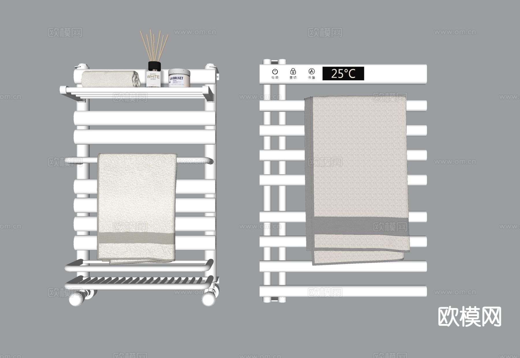 电热毛巾架 电热浴巾架su模型