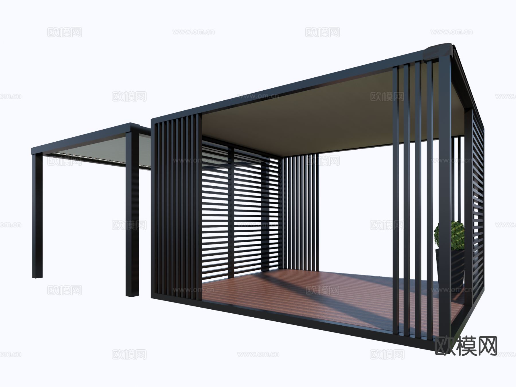 现代花园廊架 金属亭子 廊架3d模型