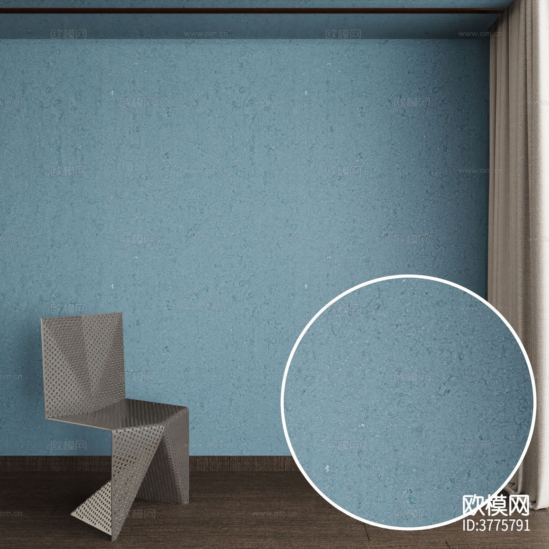 蓝色墙漆 艺术漆材质下载