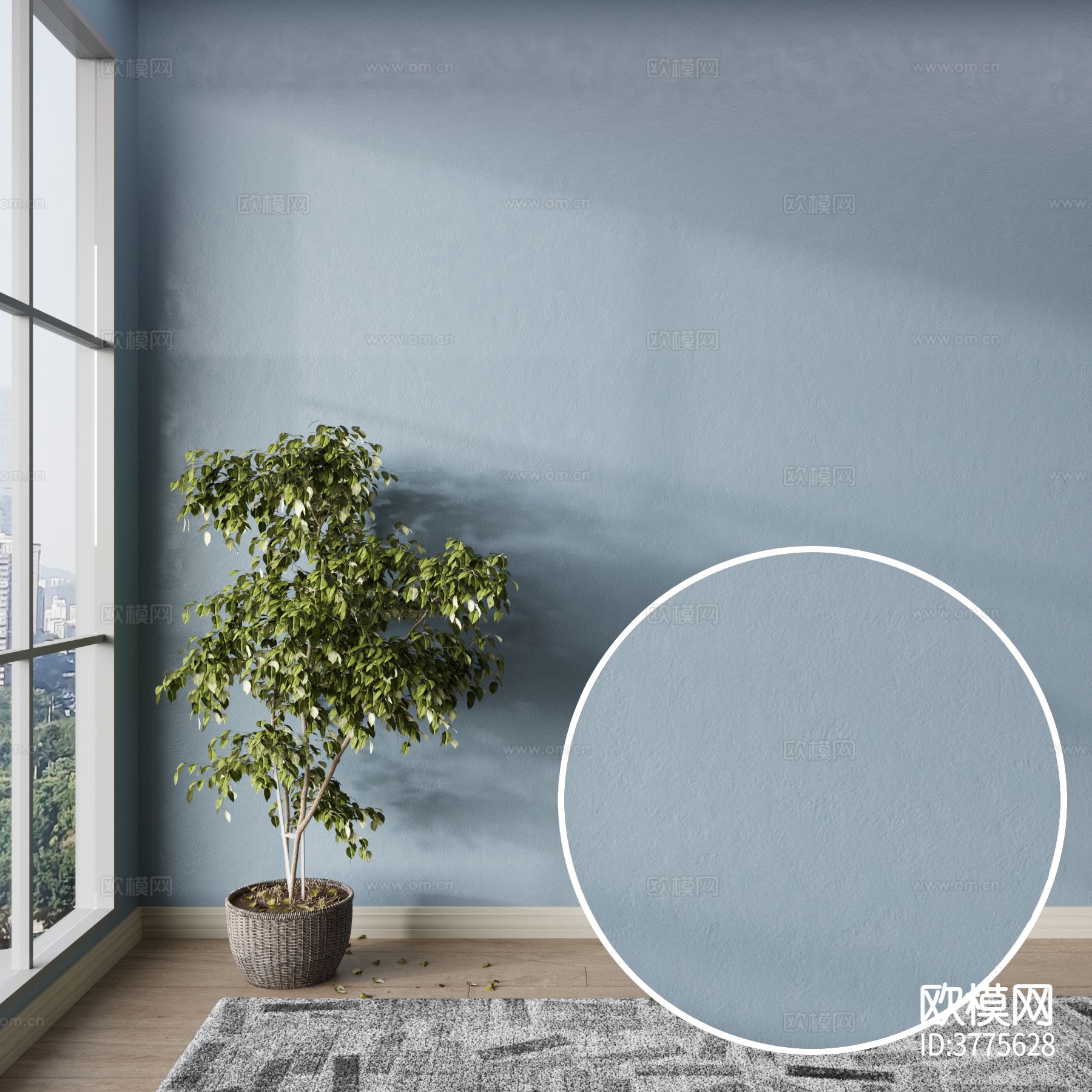 蓝色墙漆 乳胶漆材质下载