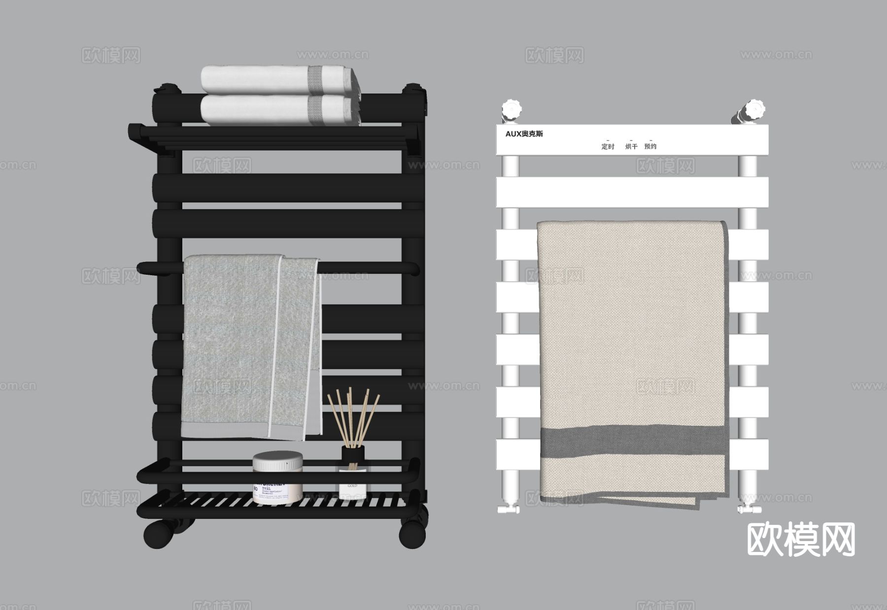 电热毛巾架 电热浴巾架su模型