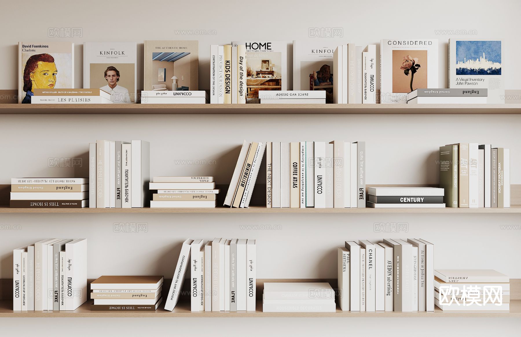 现代书籍 书本 书堆3d模型下载