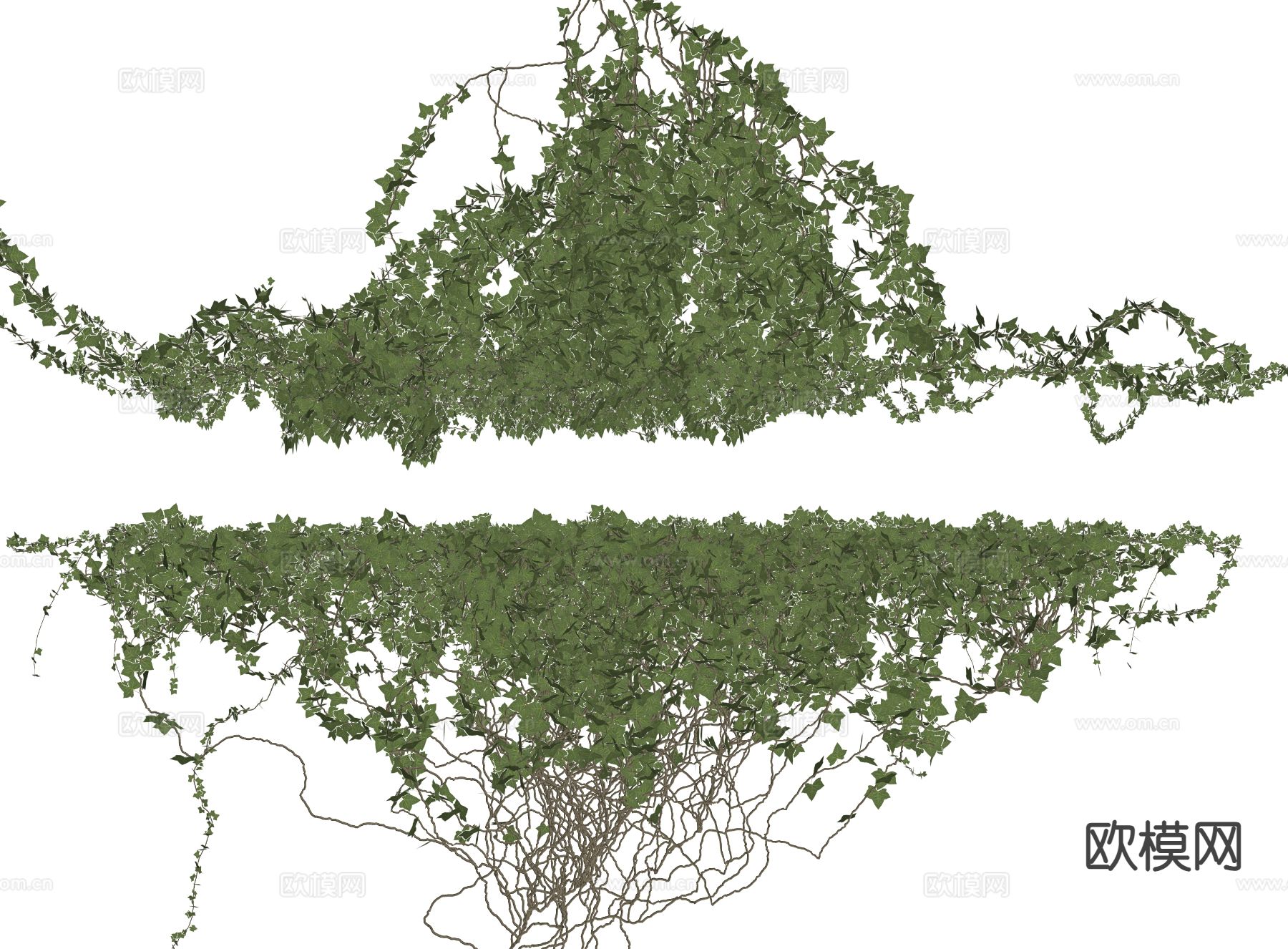 爬藤 绿植墙 爬山虎su模型