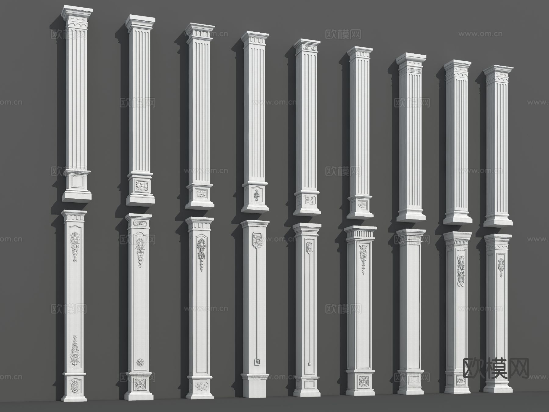 欧式柱子 石膏柱 罗马柱3d模型