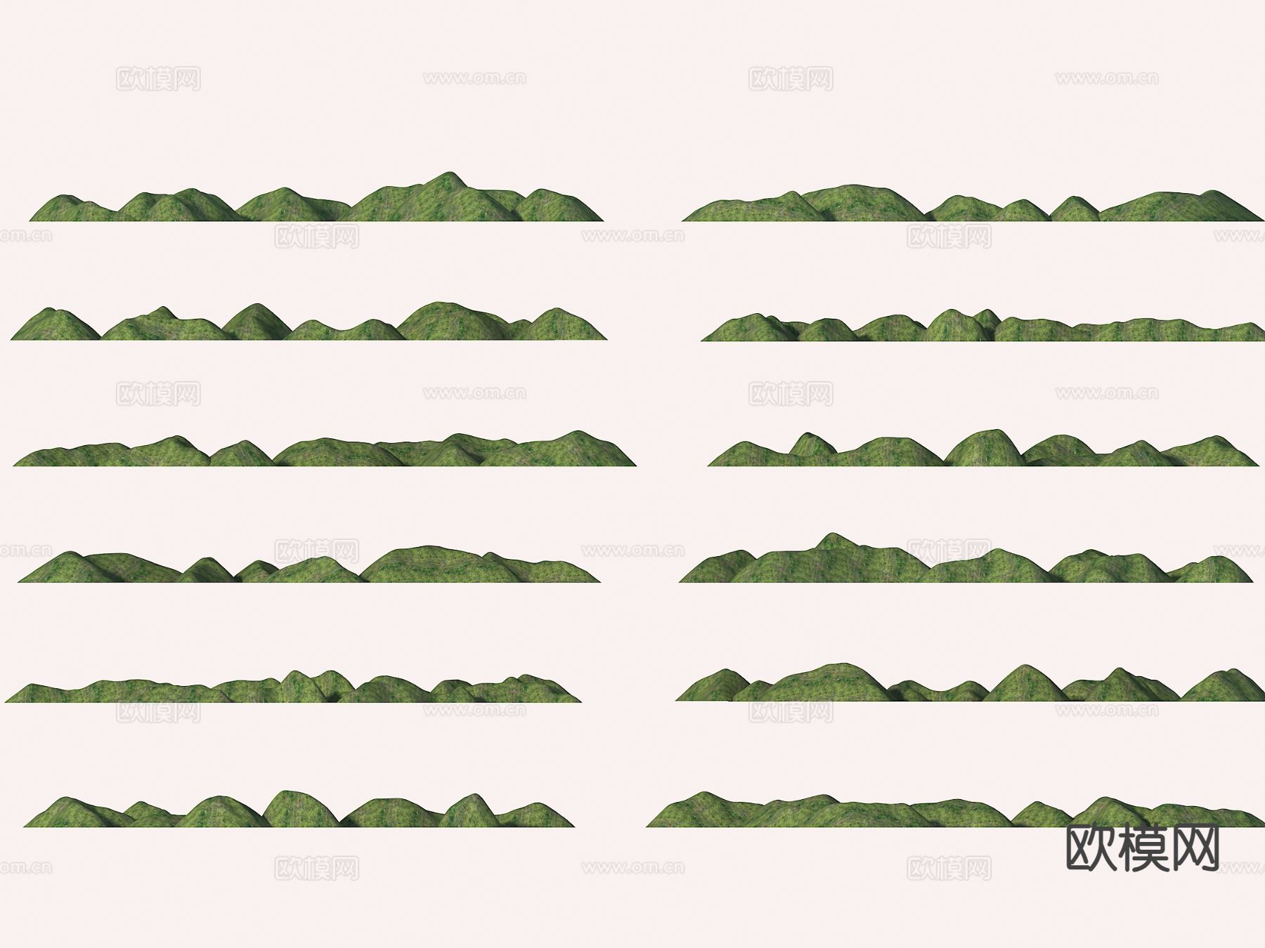 景观群山 山体地形 公园地形 山脉 背景远山 自然山3d模型