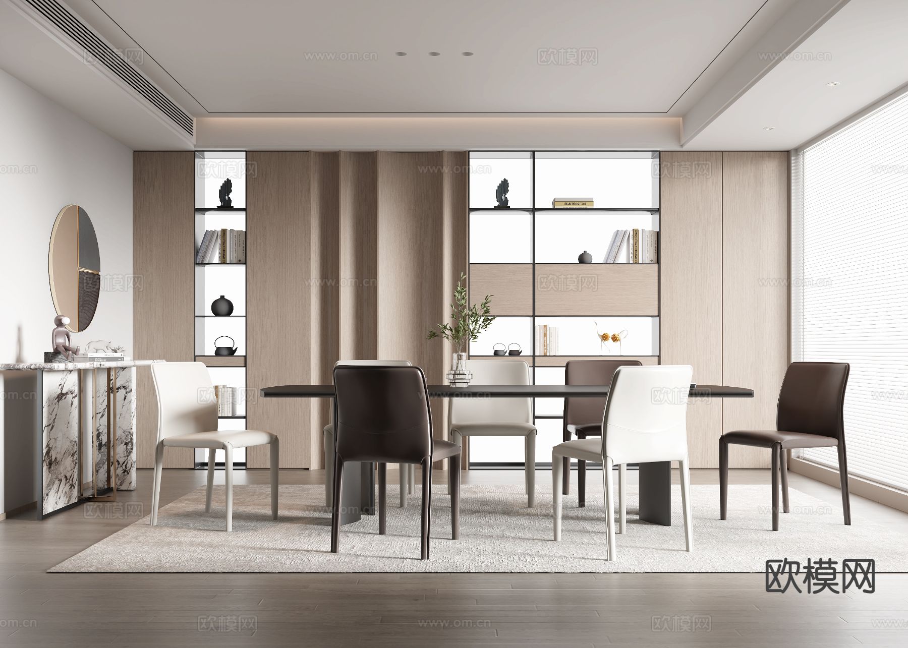 现代餐厅3d模型下载