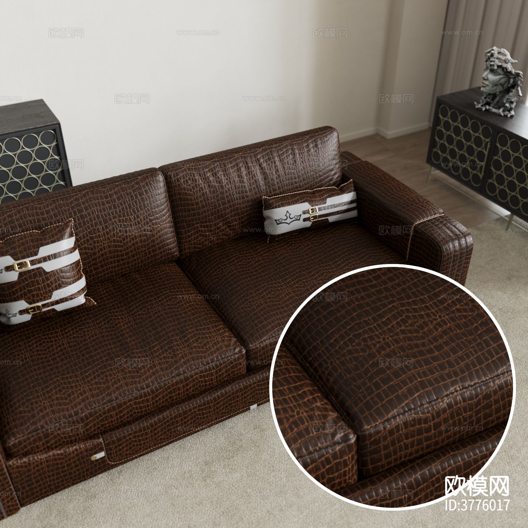 棕色皮革 鳄鱼皮材质下载