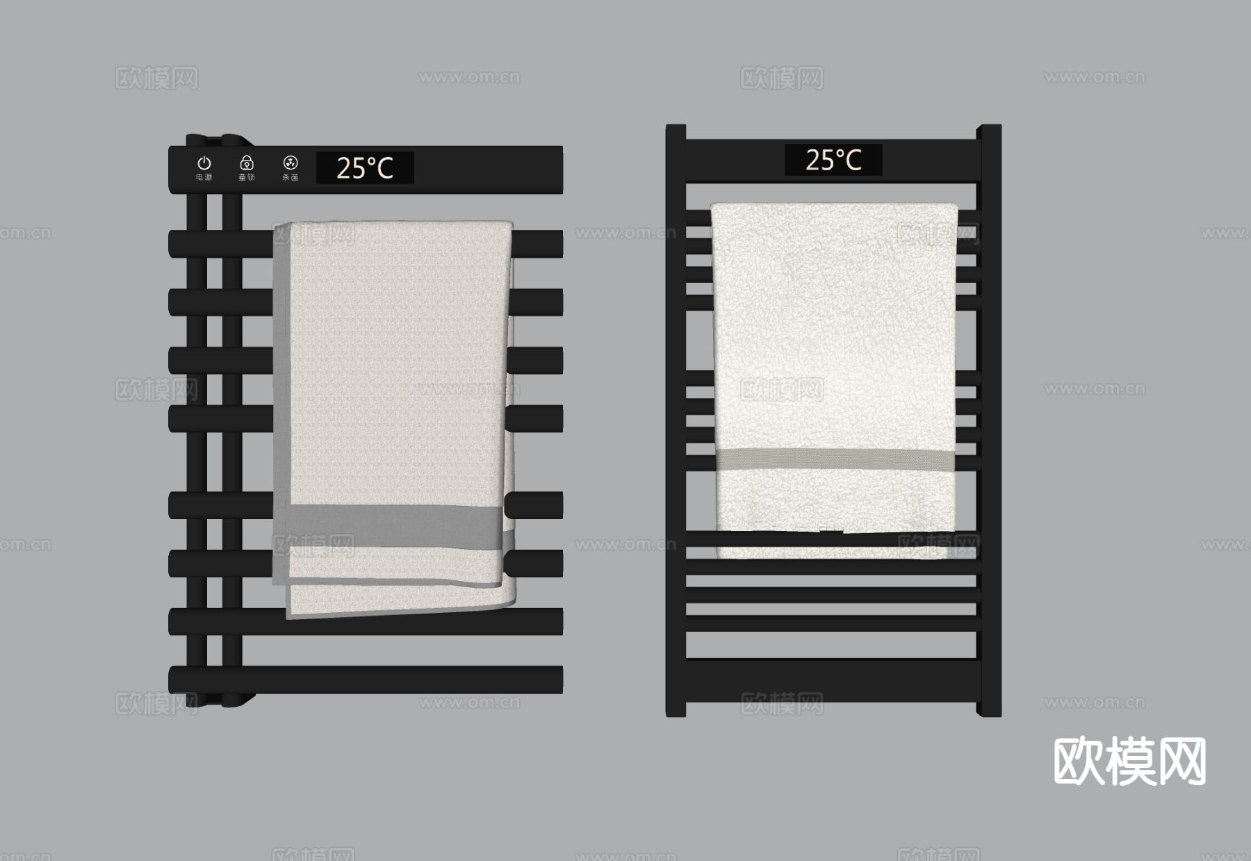 电热毛巾架 电热浴巾架su模型