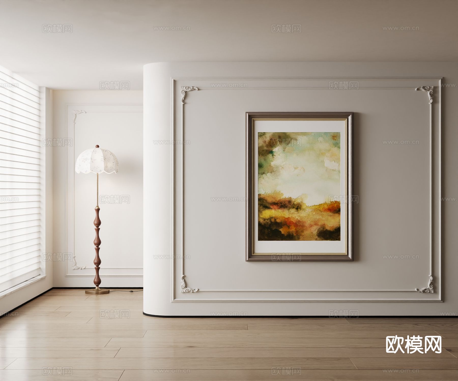 美式油画 艺术画 装饰画3d模型下载