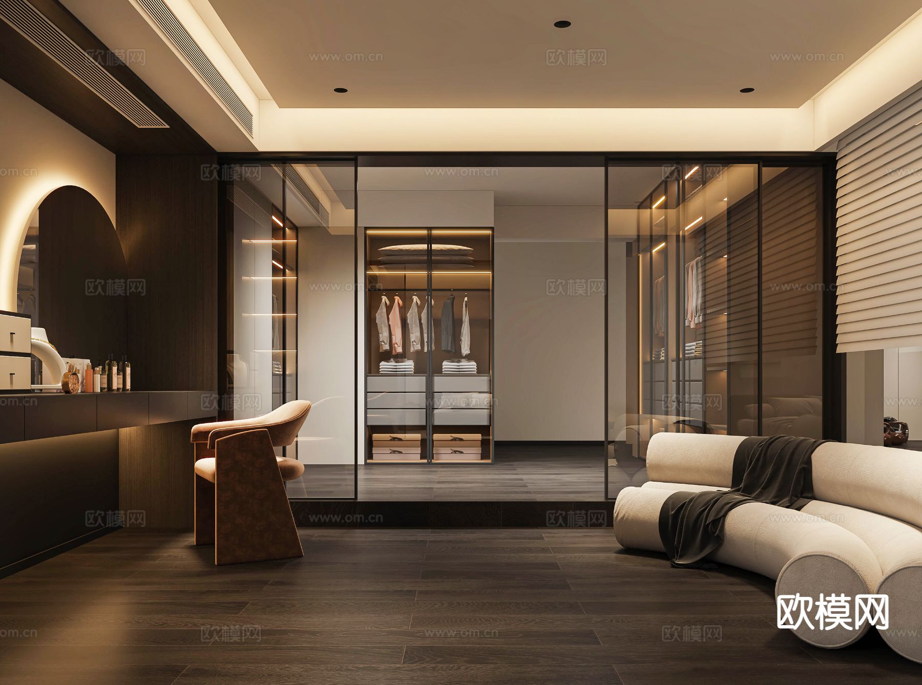 现代衣帽间3d模型下载