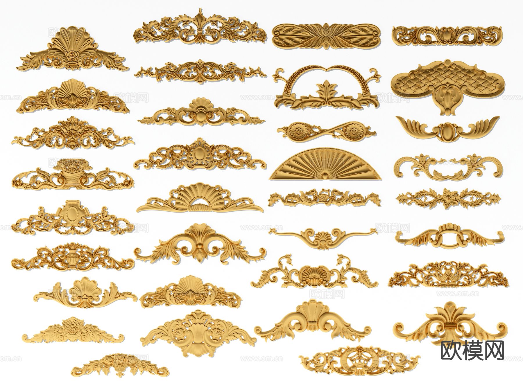 欧式雕花 雕刻 构件 角花3d模型