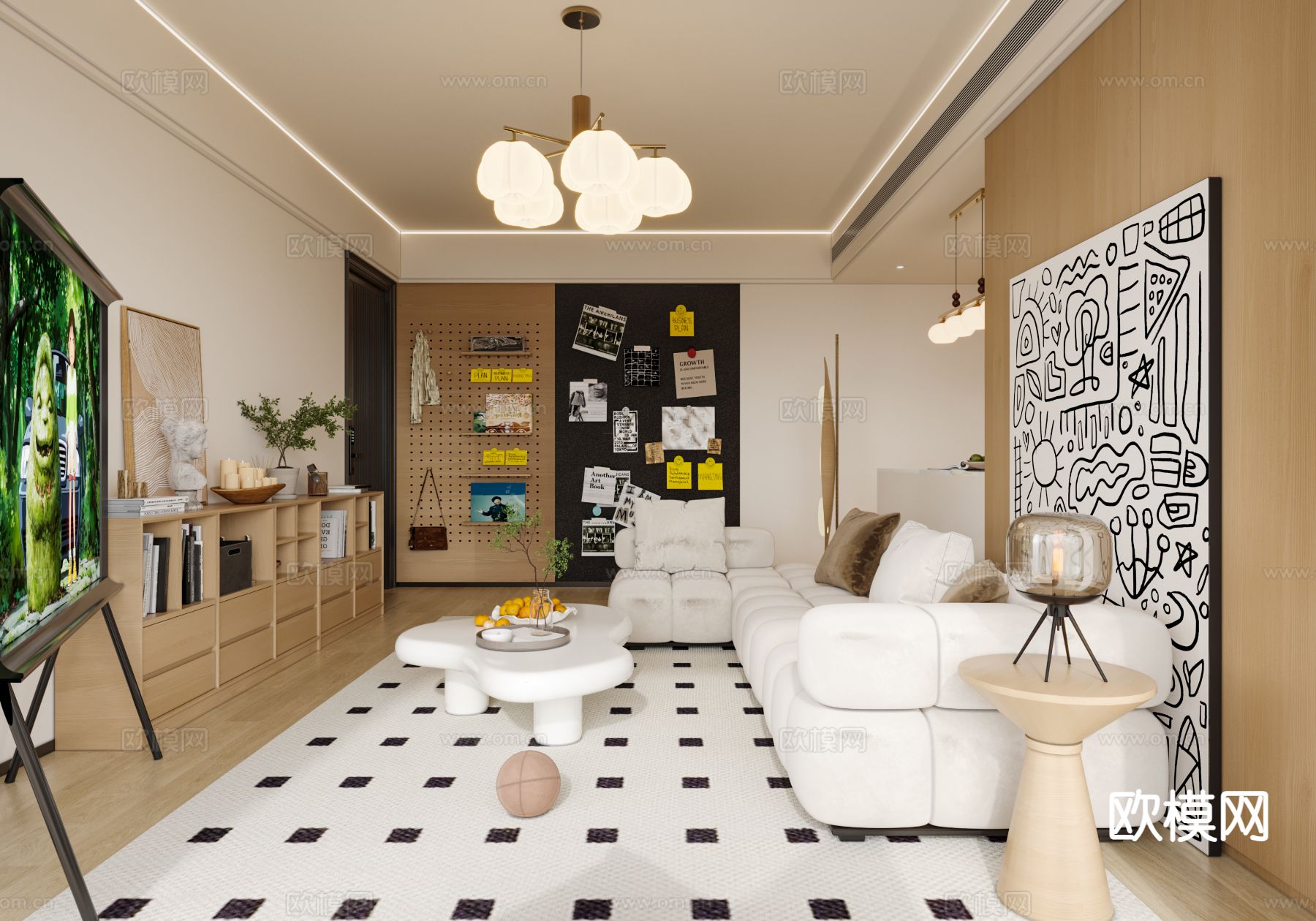 北欧客餐厅3d模型下载（渲染图5）