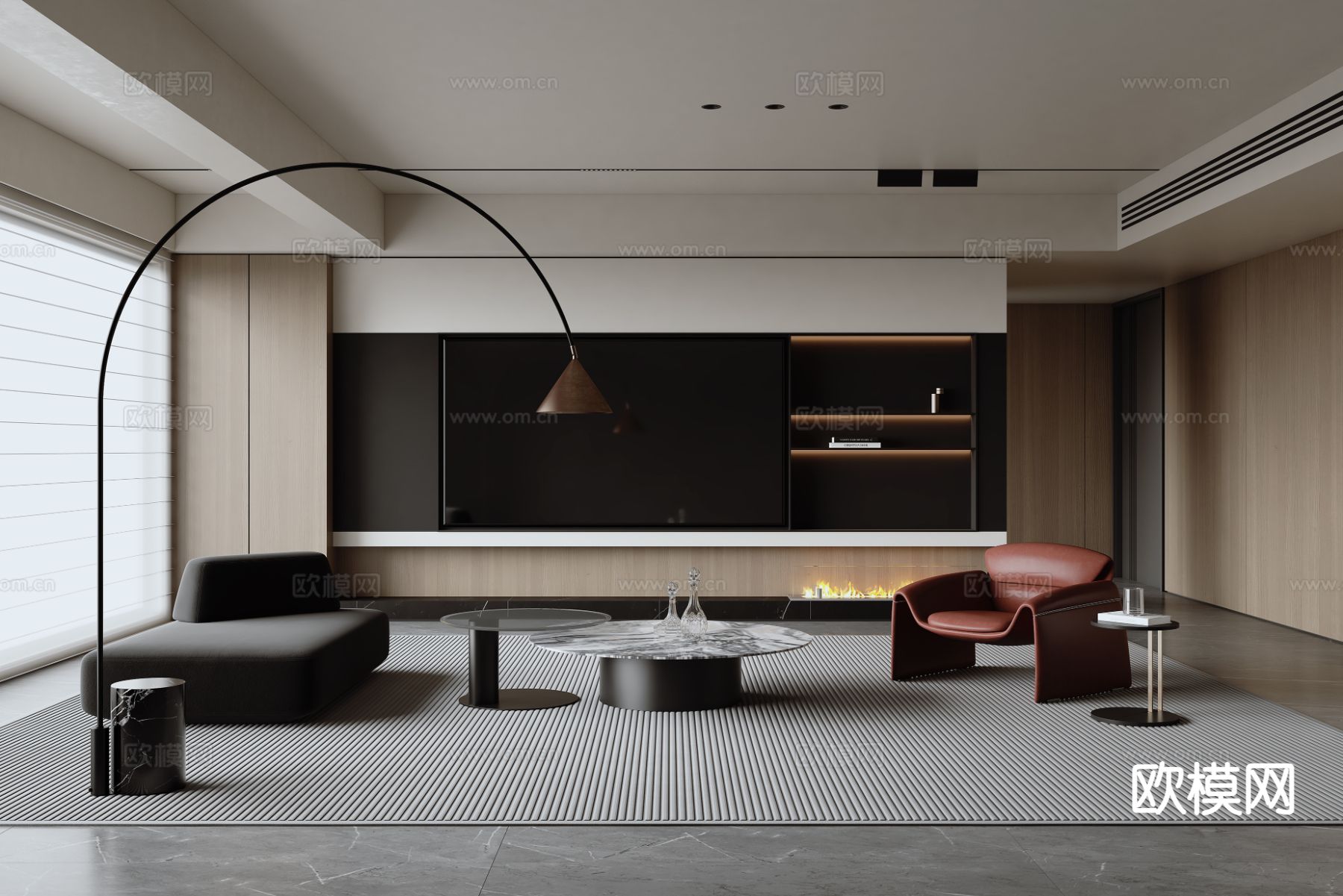 意式客厅3d模型下载