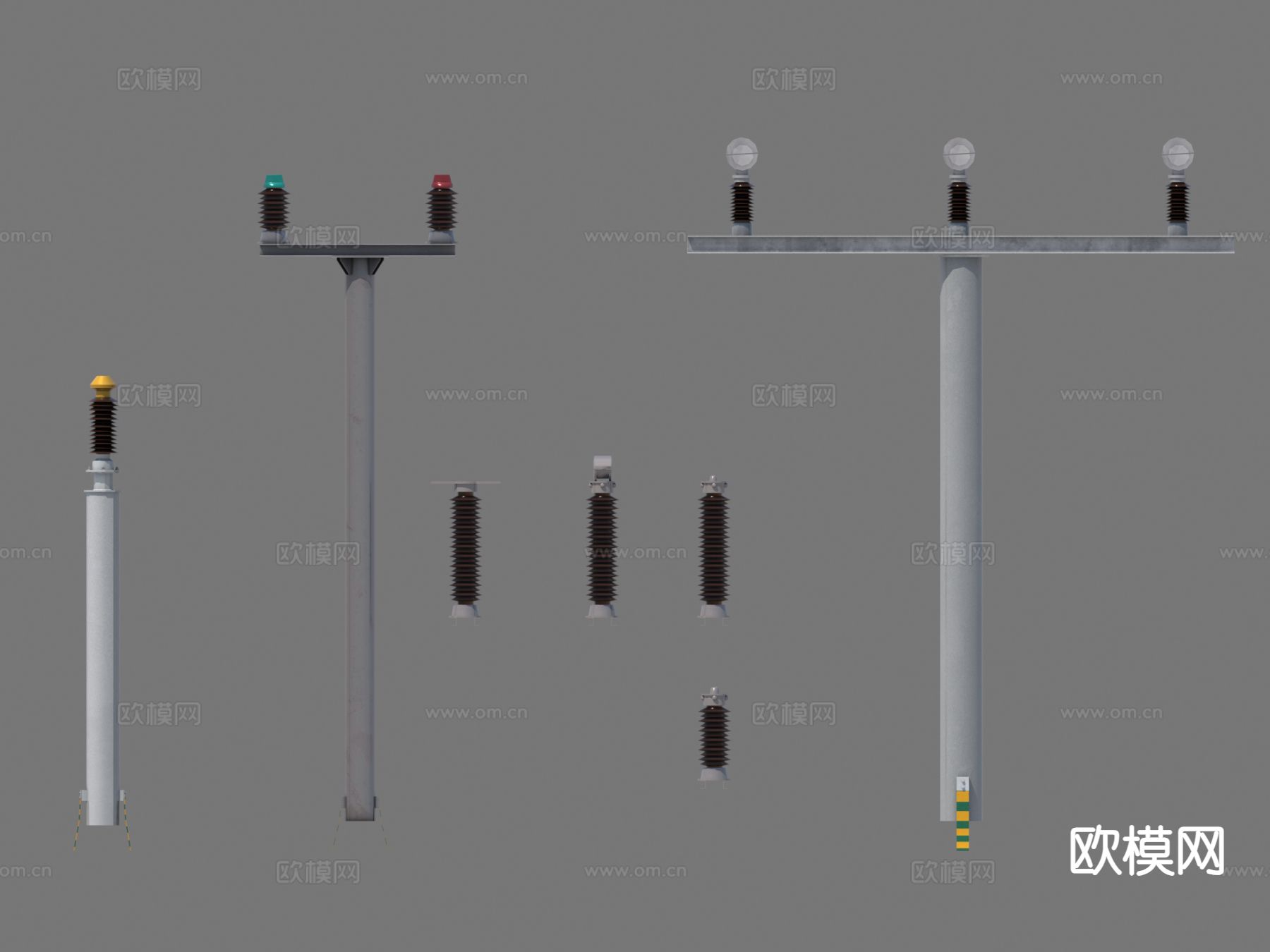 绝缘子 路灯柱 工业设备3d模型