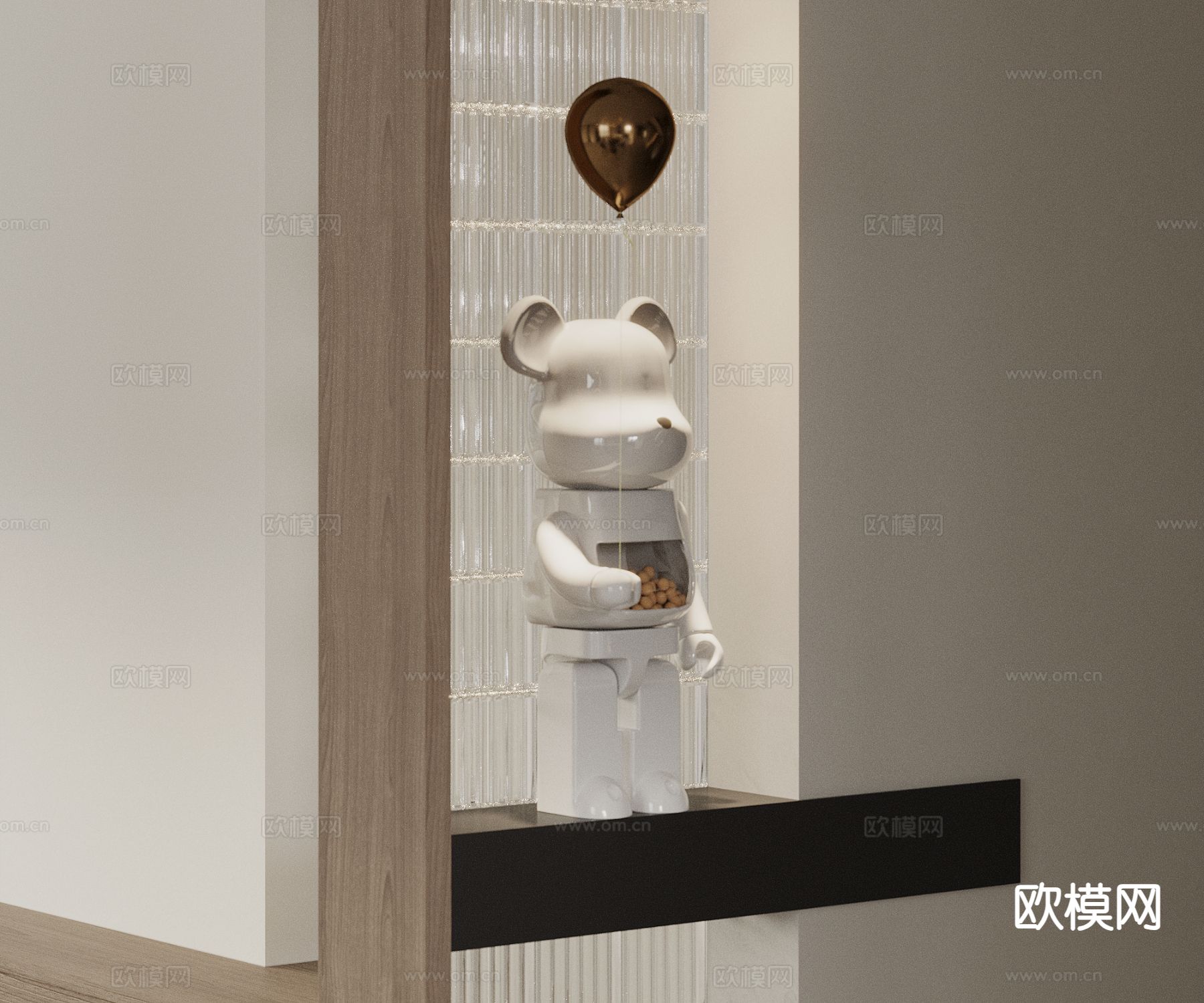 现代暴力熊 公仔 玩偶摆件3d模型下载