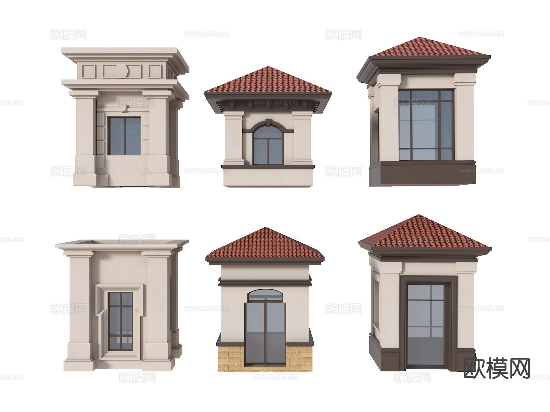 欧式岗亭 门岗 保安亭3d模型