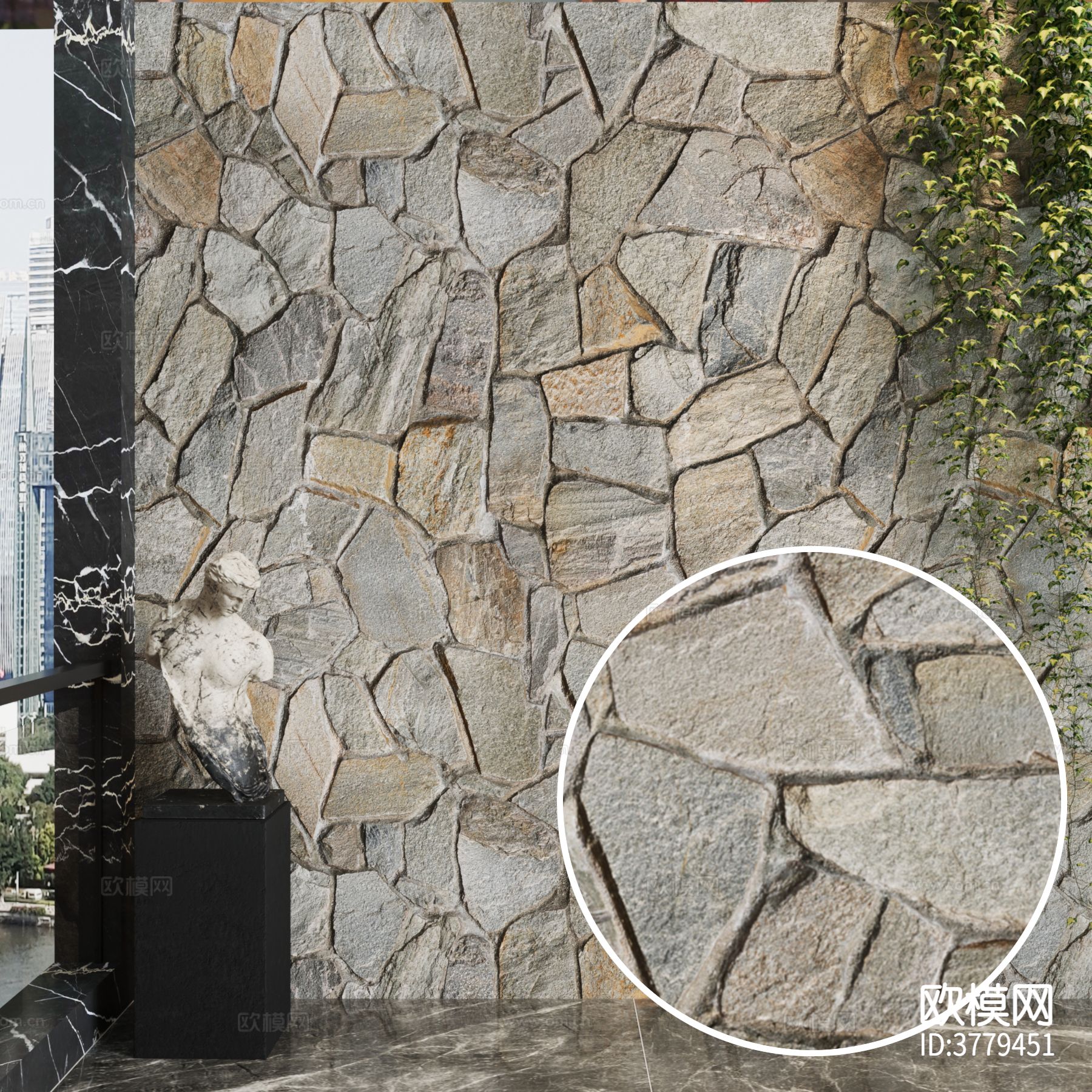 石砖 毛石墙材质下载