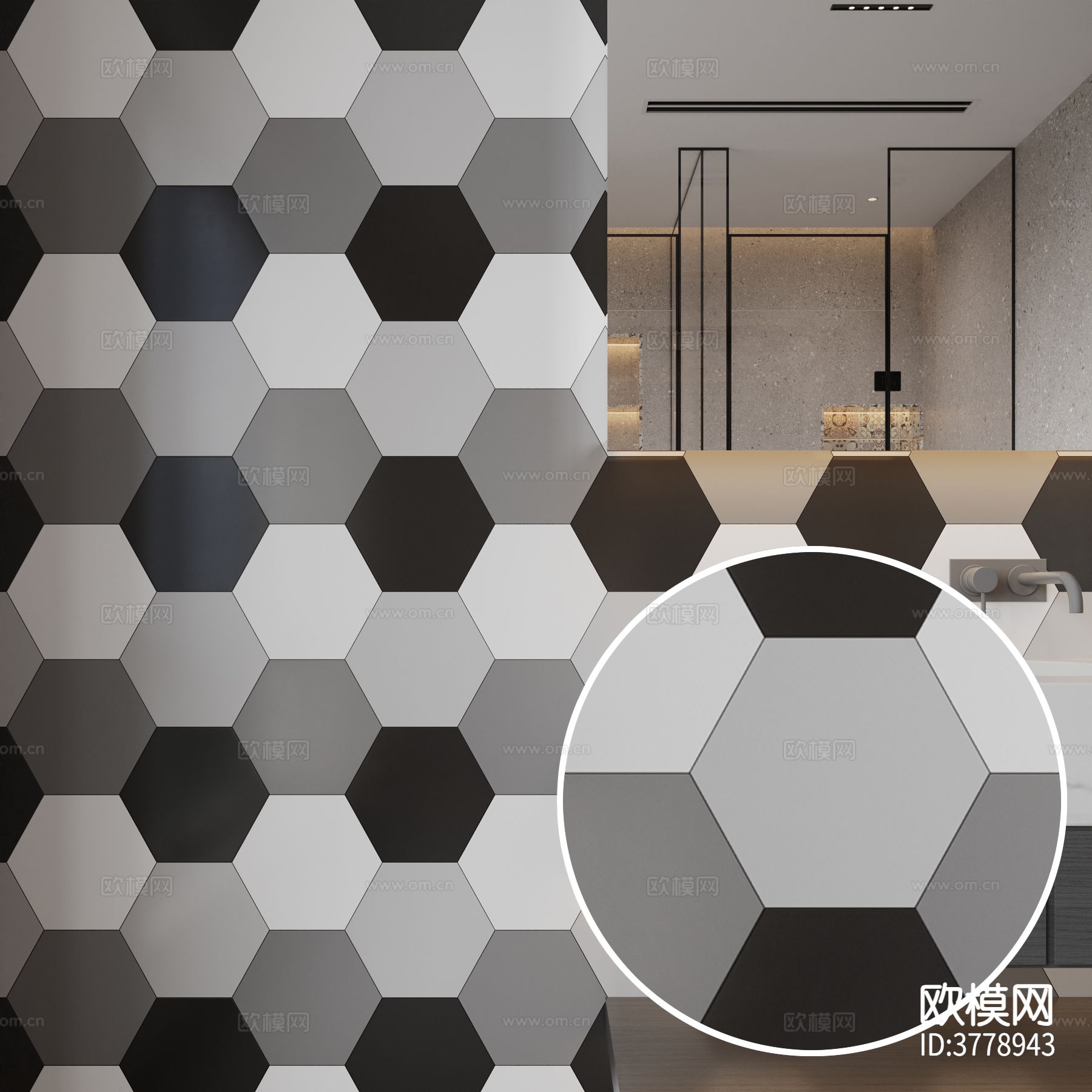 墙砖 六角砖材质下载