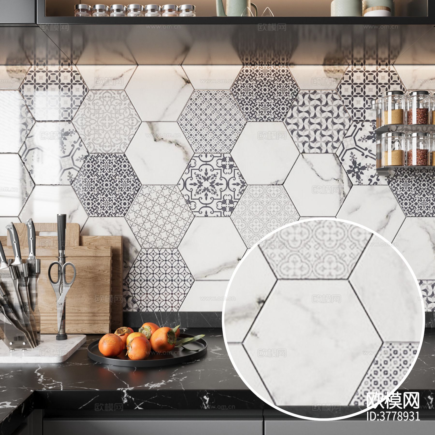 墙砖 六角砖材质下载