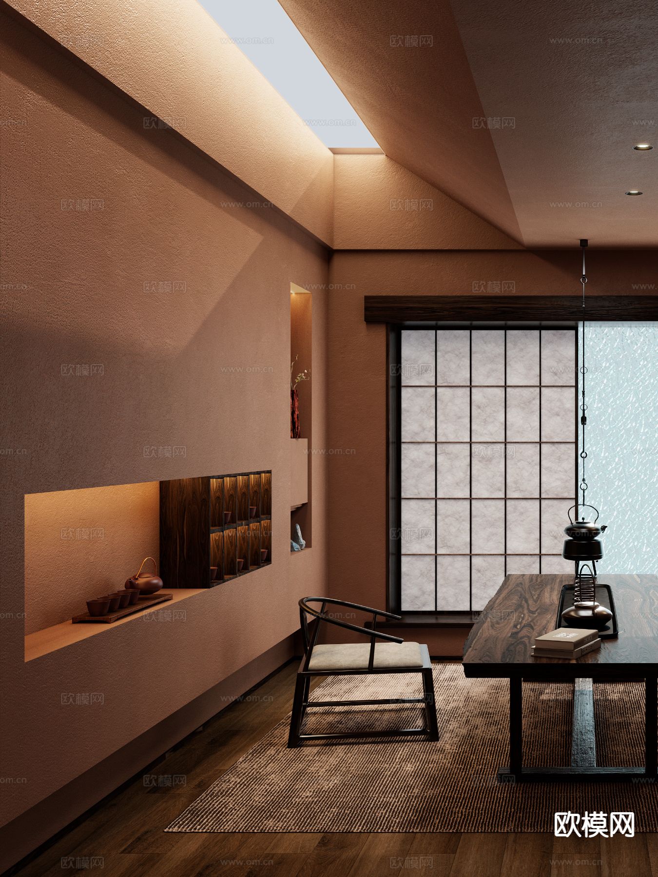 中式茶室3d模型下载（渲染图3）