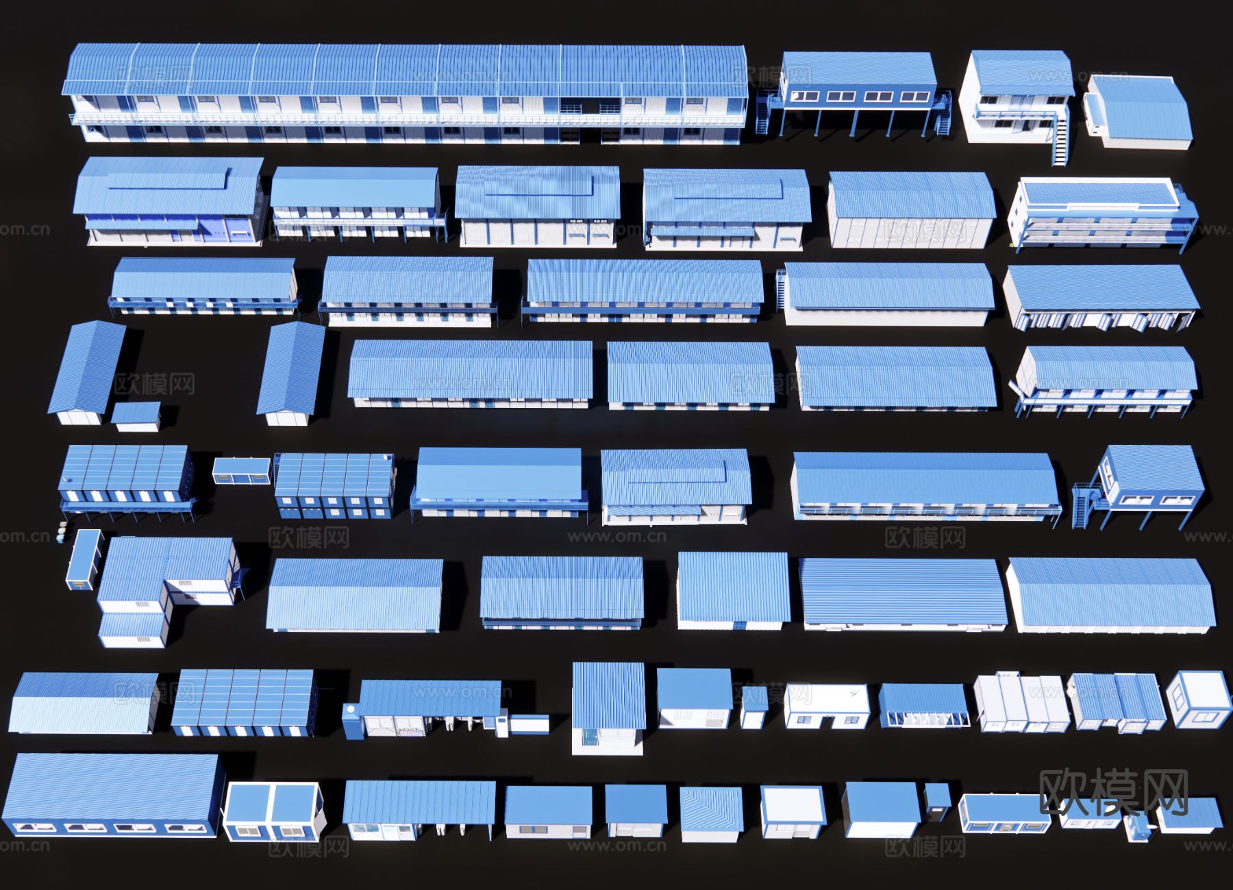 现代活动板房 施工板房 简易板房 集装箱3d模型