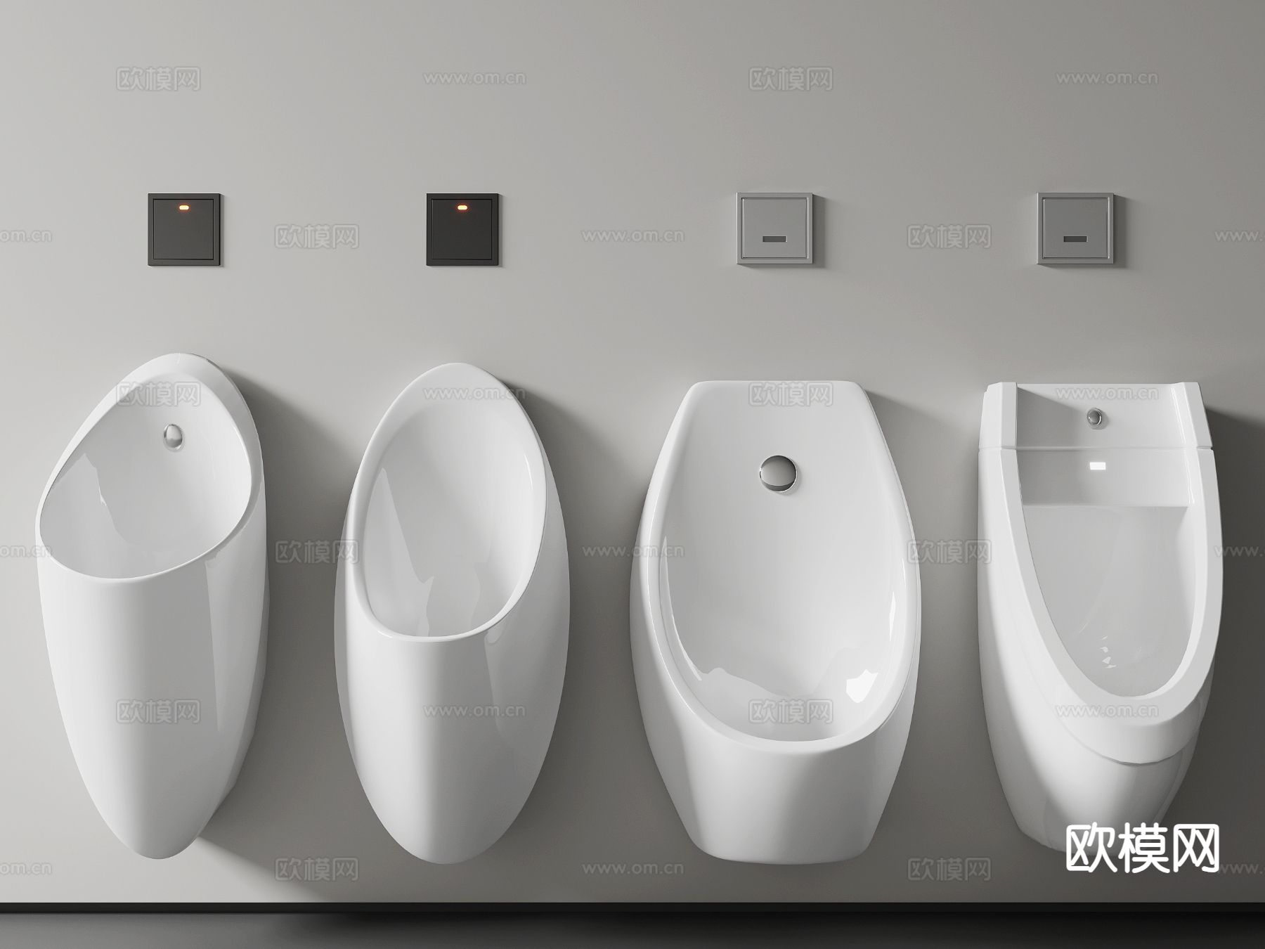 现代小便斗 小便器3d模型下载