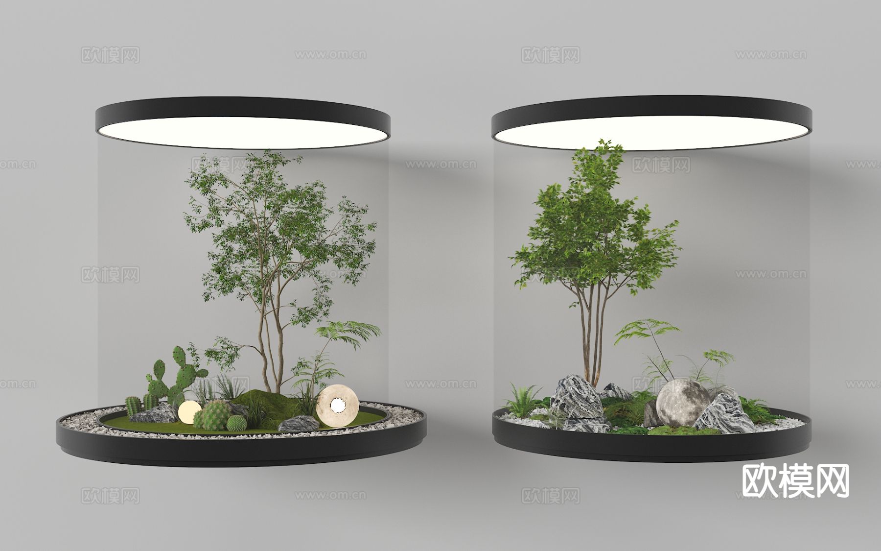 植物造景 庭院小品 植物堆 微地形3d模型