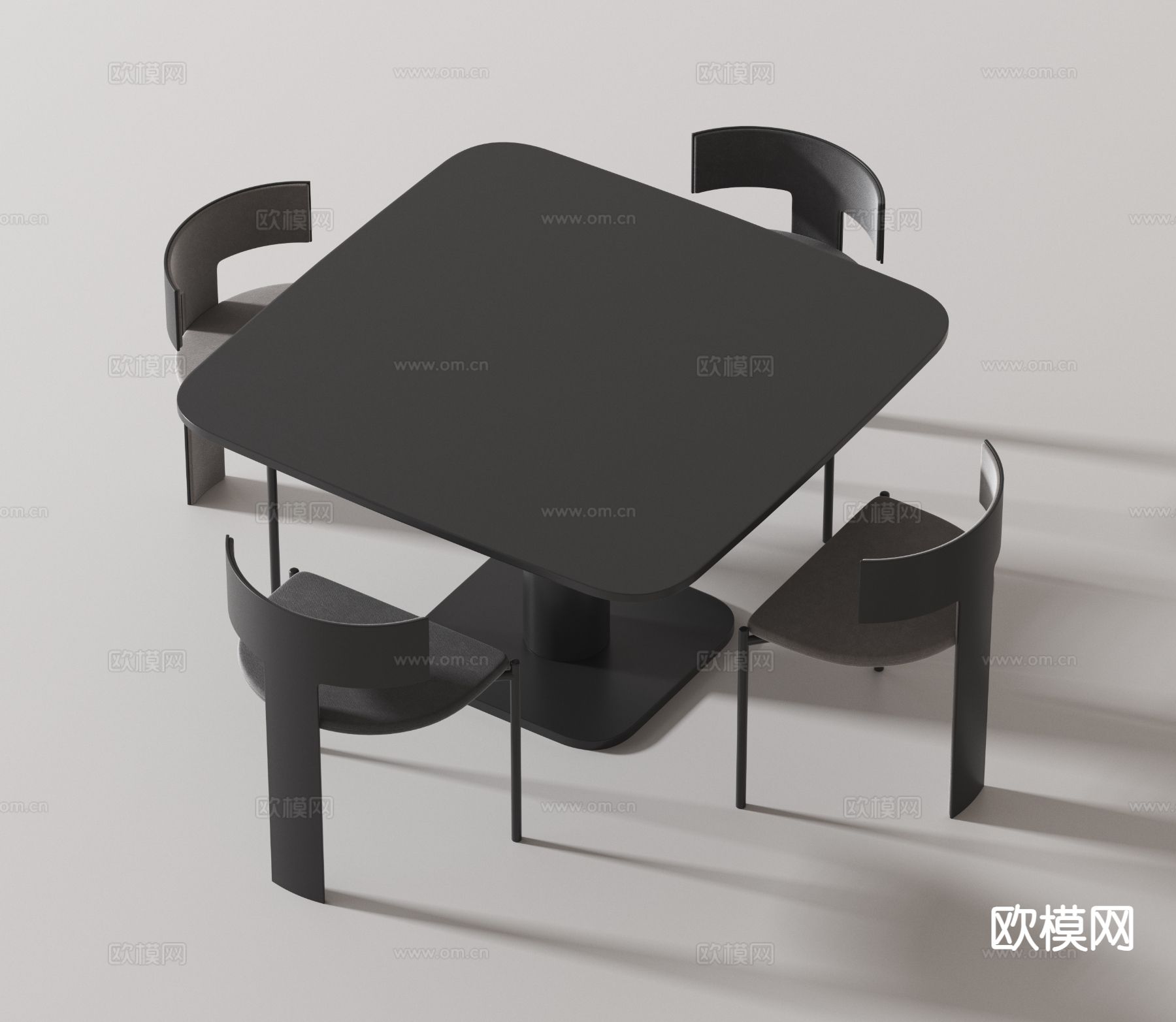 现代休闲桌椅 方桌3d模型