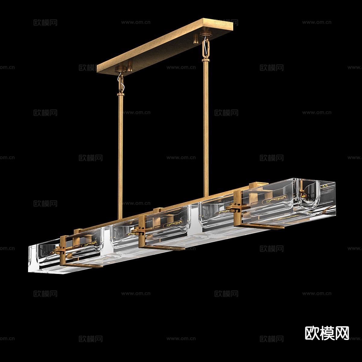 轻奢线性吊灯3d模型