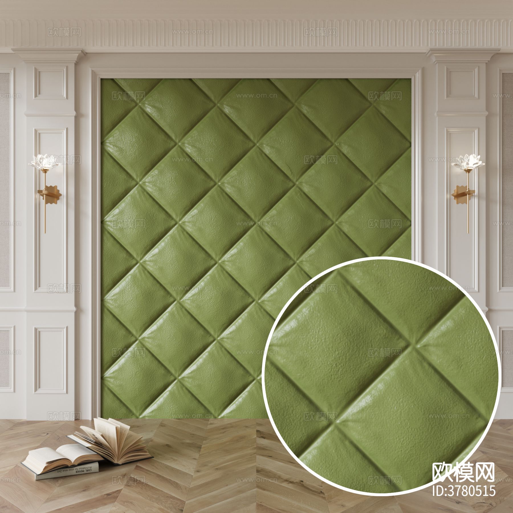 绿色皮纹砖材质下载