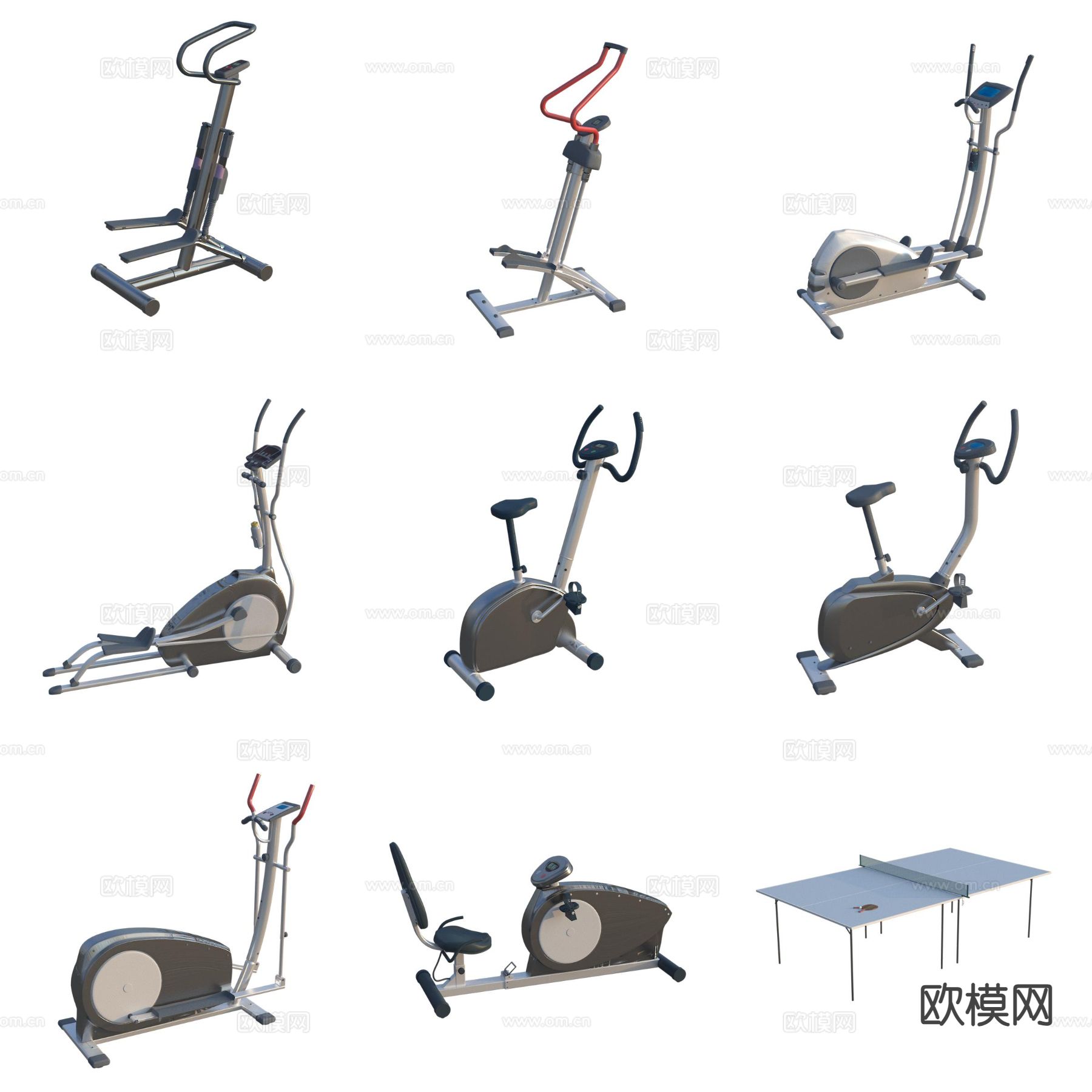 动感单车 运动健身器材3d模型